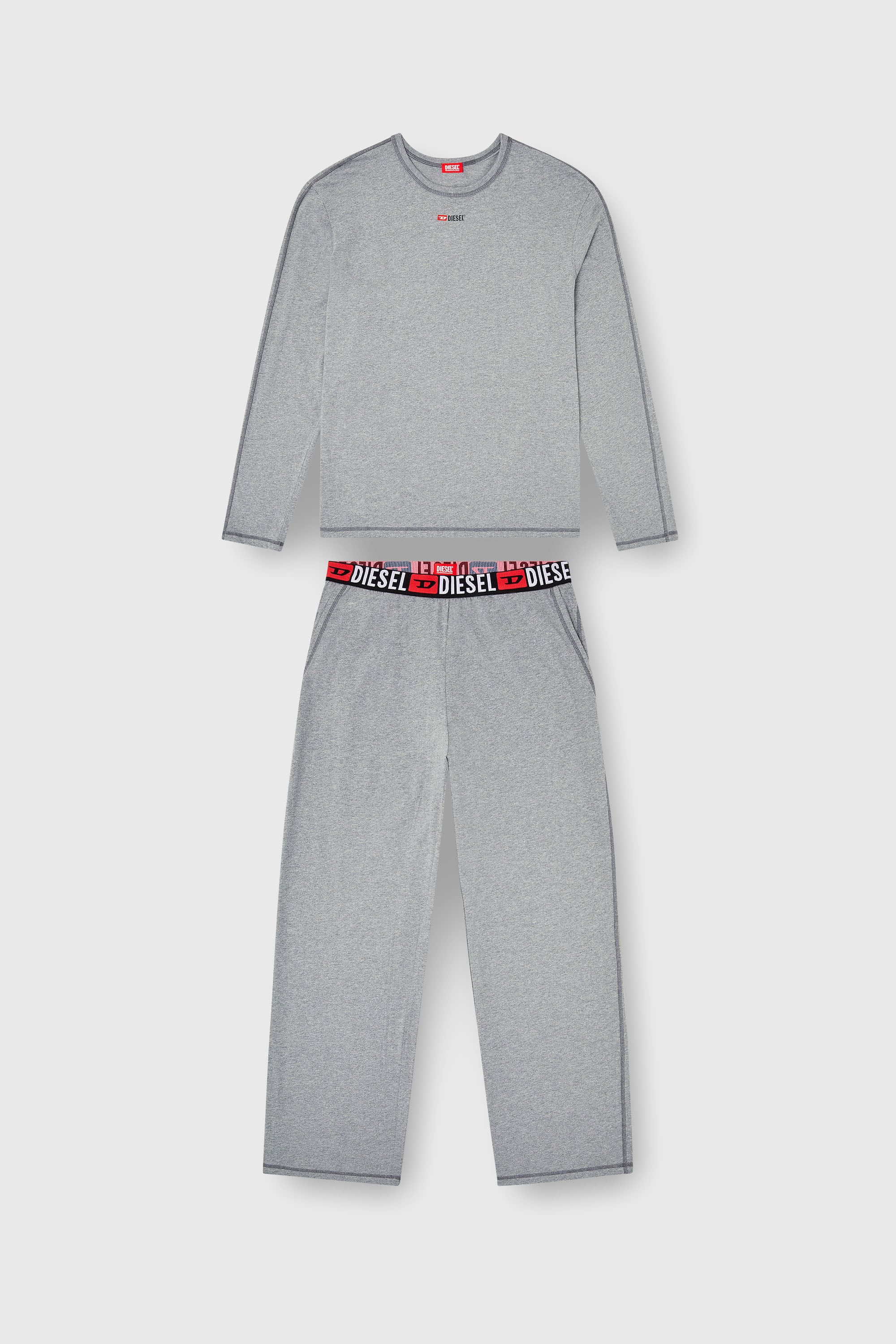 Diesel - SET-NOLAN-D-CORE, Man's Pyjamas in cotton jersey in Grey - 2