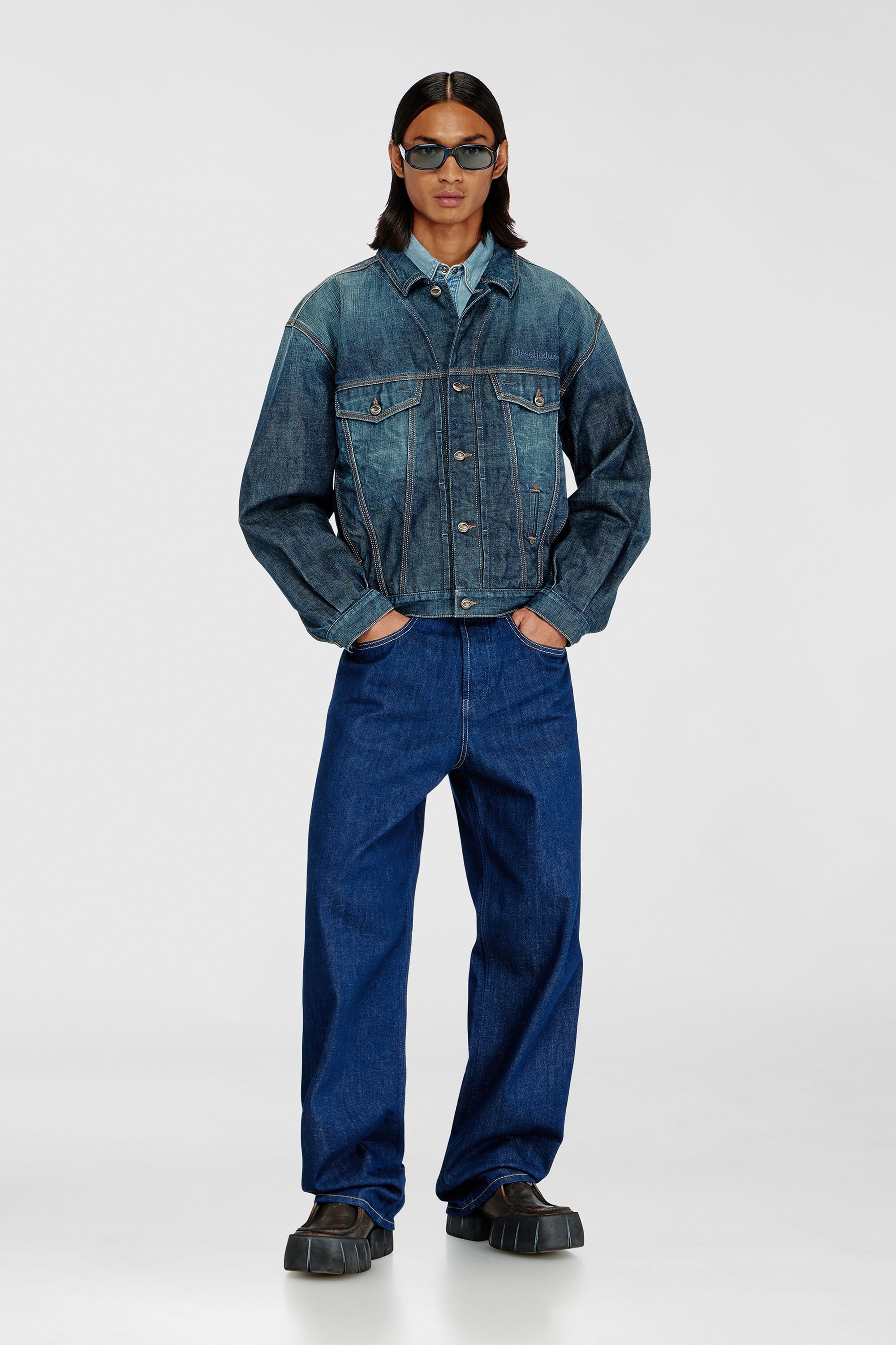 Diesel - Relaxed Jeans 2001 D-Macro 09Q09 Hombre, Azul Oscuro - 2