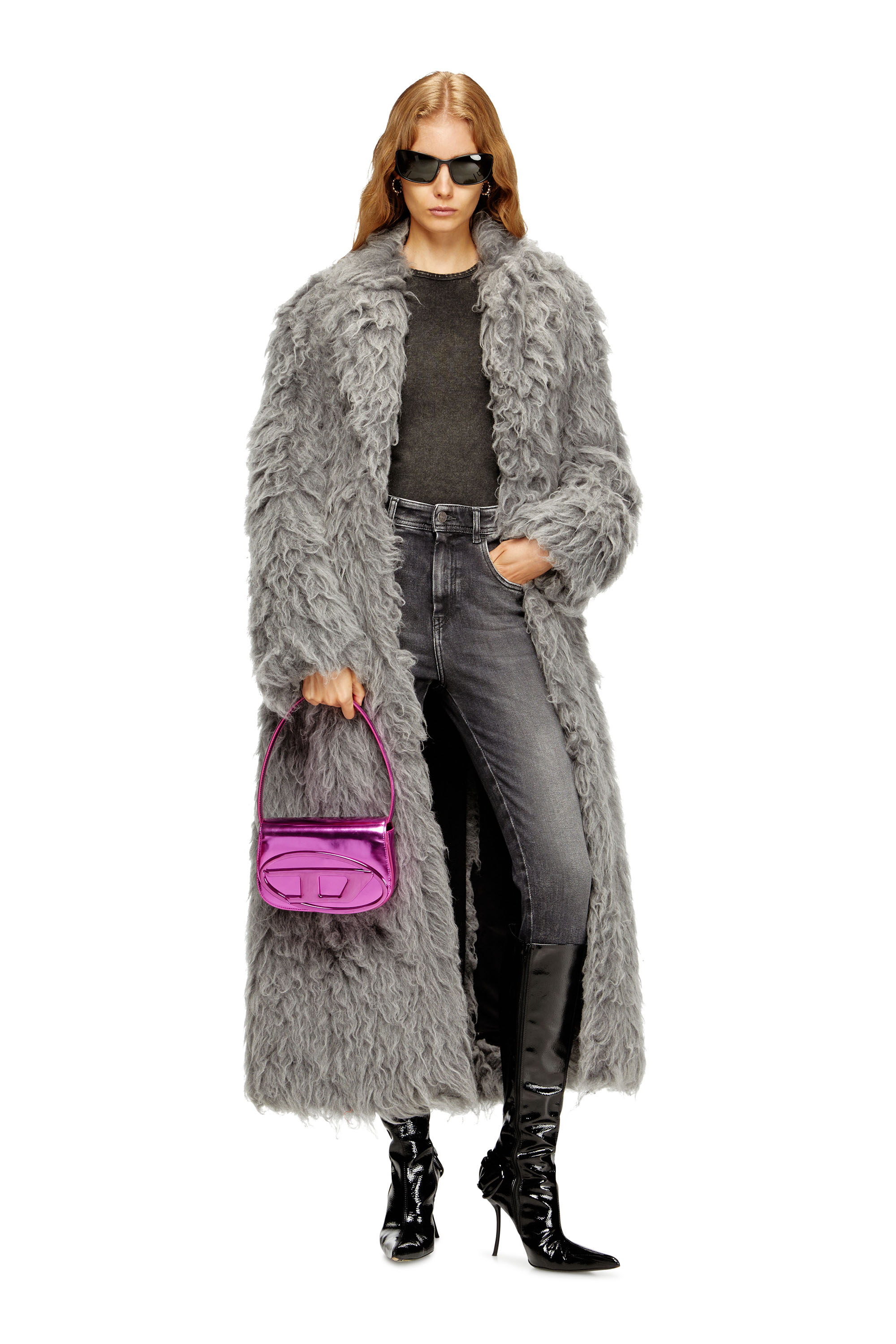 Diesel - 1DR, Female's 1DR-Iconic shoulder bag in mirrored leather in Hot pink - 2