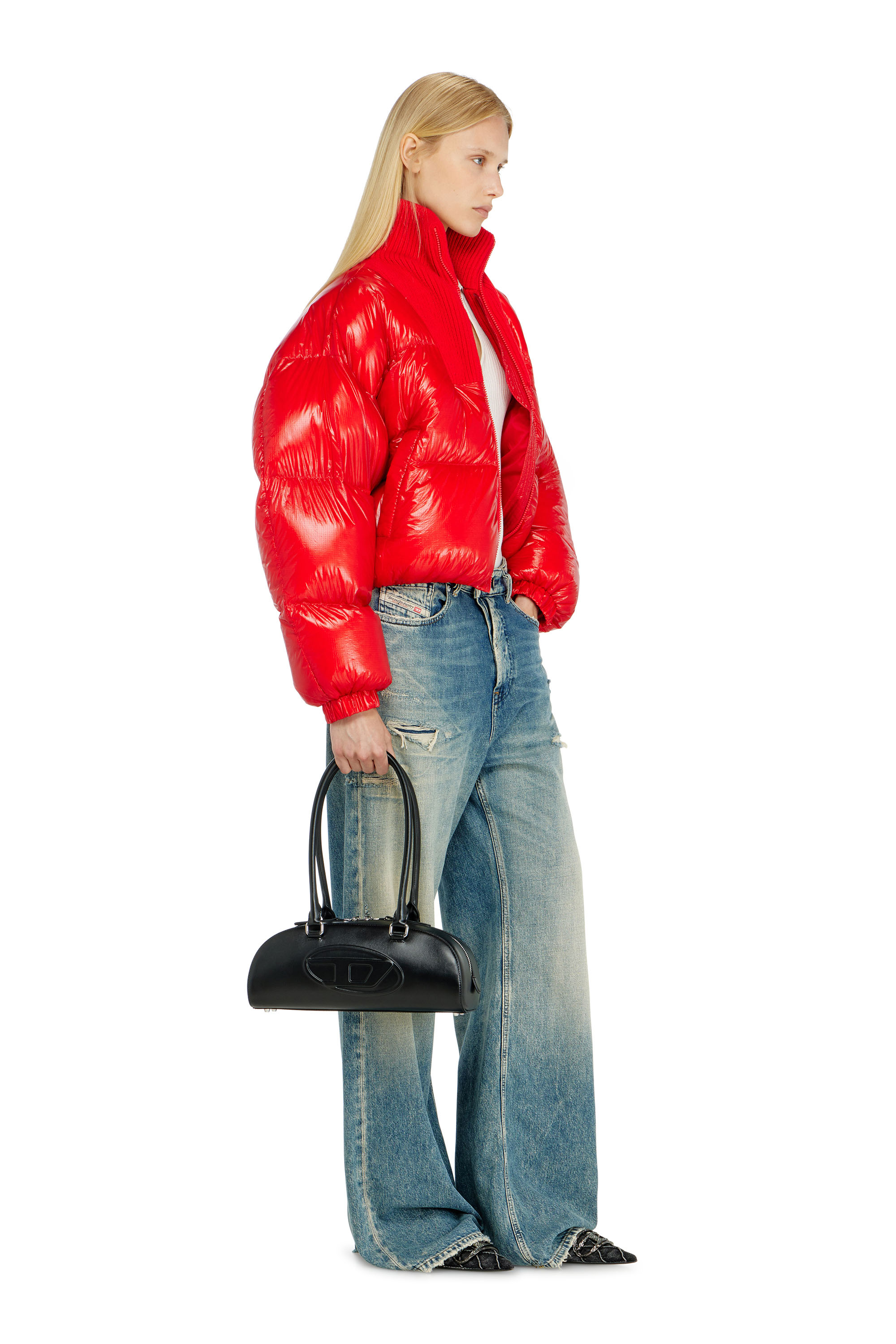 Diesel - W-ARRIOR, Doudoune en ripstop avec col en maille Femme in ToBeDefined - 2