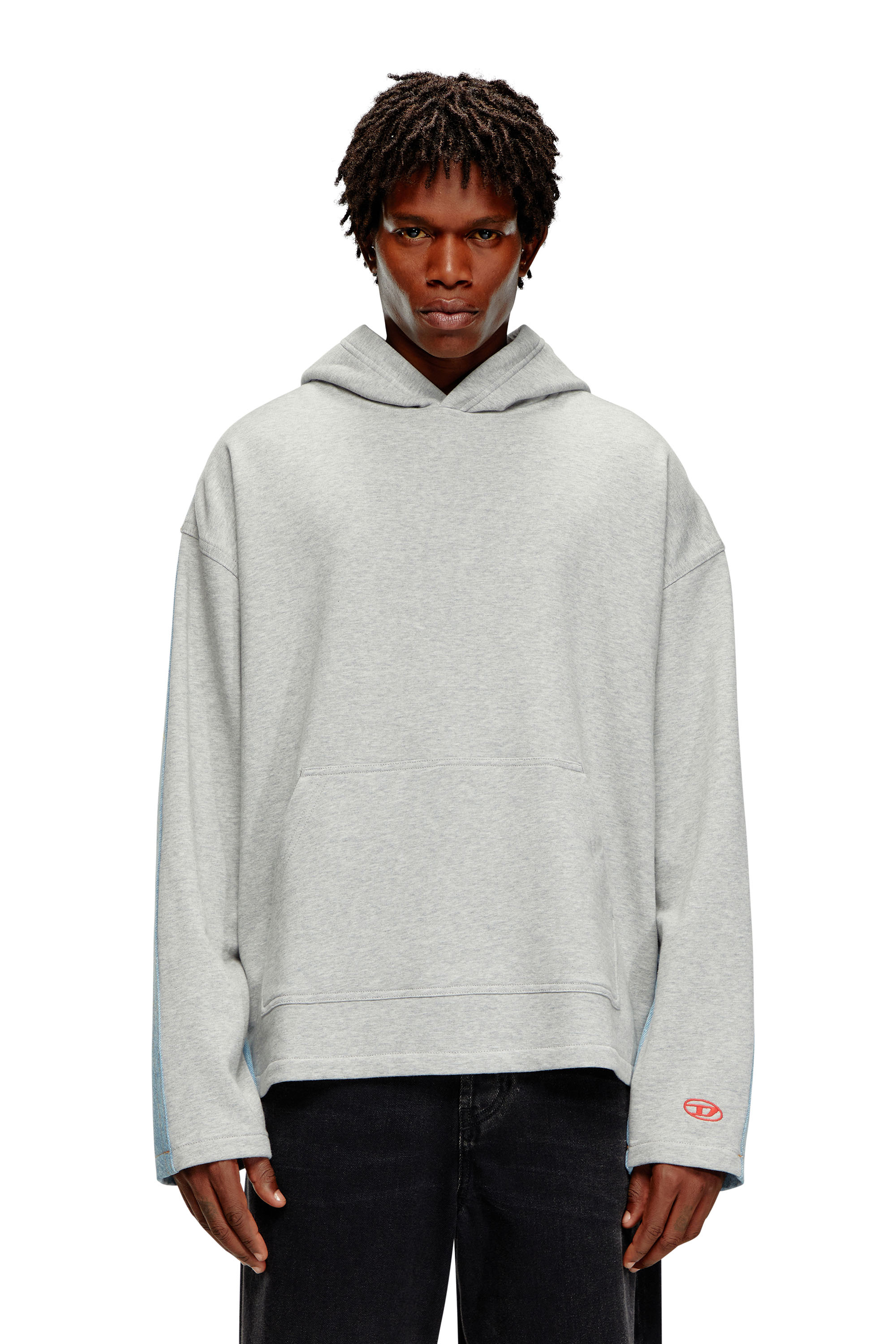 Diesel - S-SOL-HOOD-DEN, Sudadera con capucha de algod&oacute;n m&eacute;lange y denim Hombre in Multicolor - 2