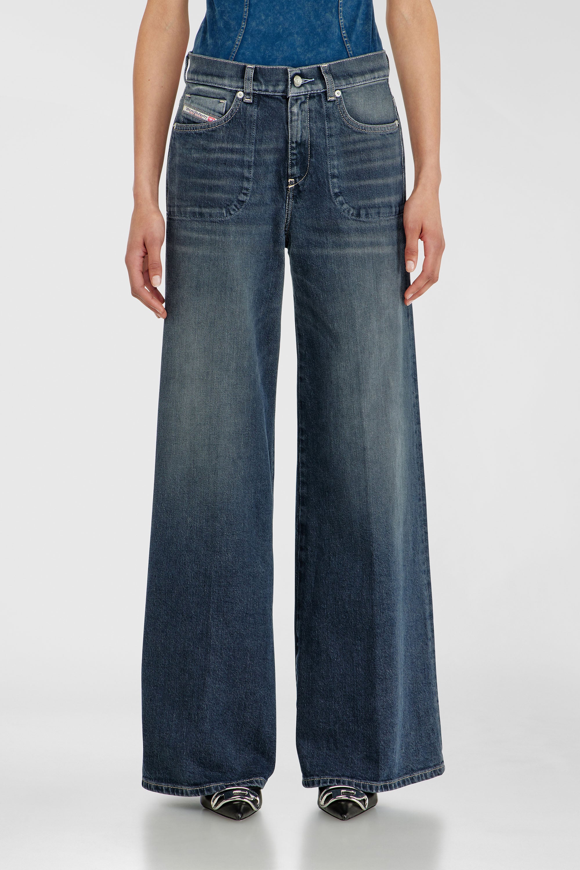 Diesel - Woman's Flare Jeans 1978 D-Akemi 007EI, Dark Blue - 2