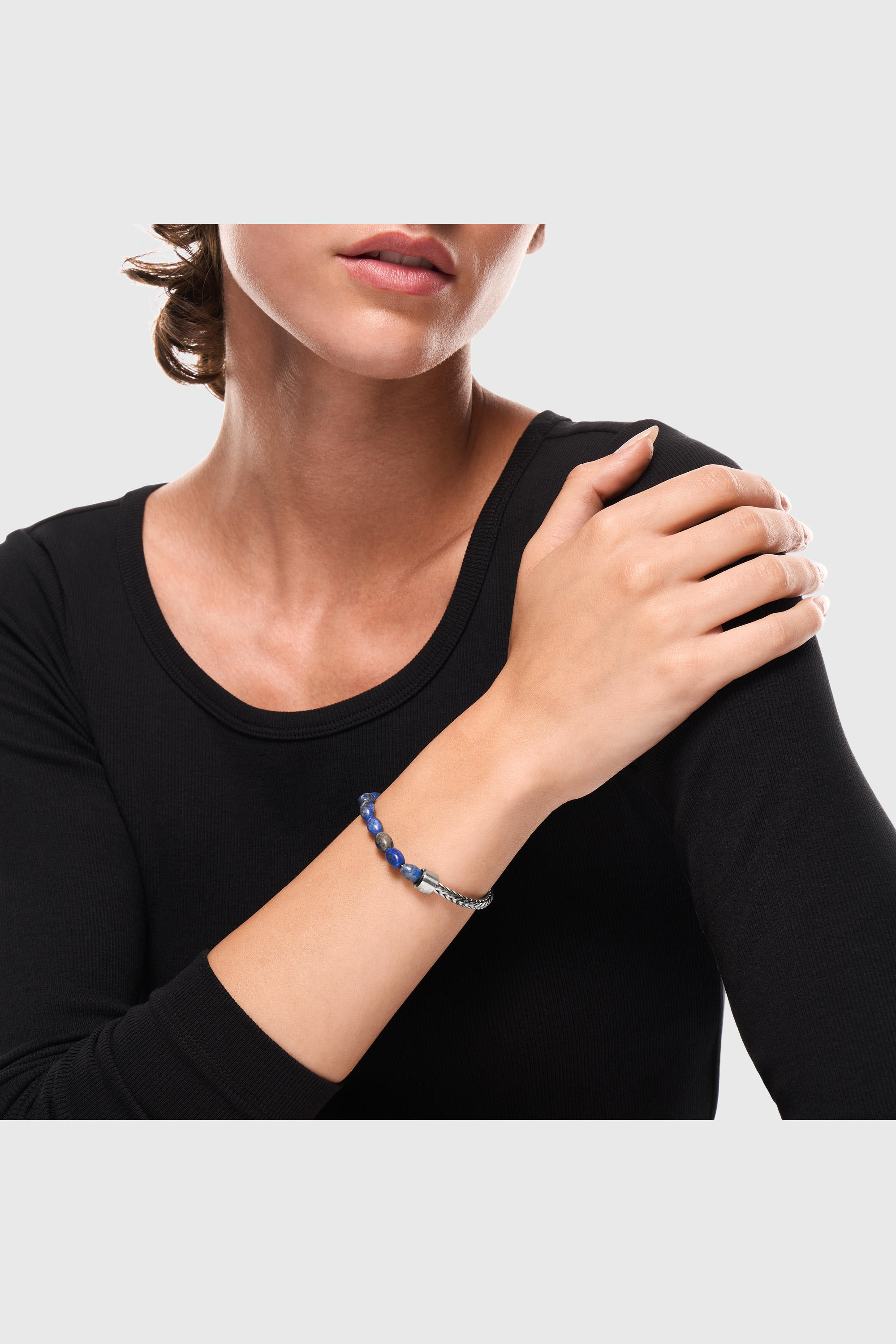 Diesel - DX1713040, Pulsera de cuentas de lapisl&aacute;zuli Unisex in Plateado - 5