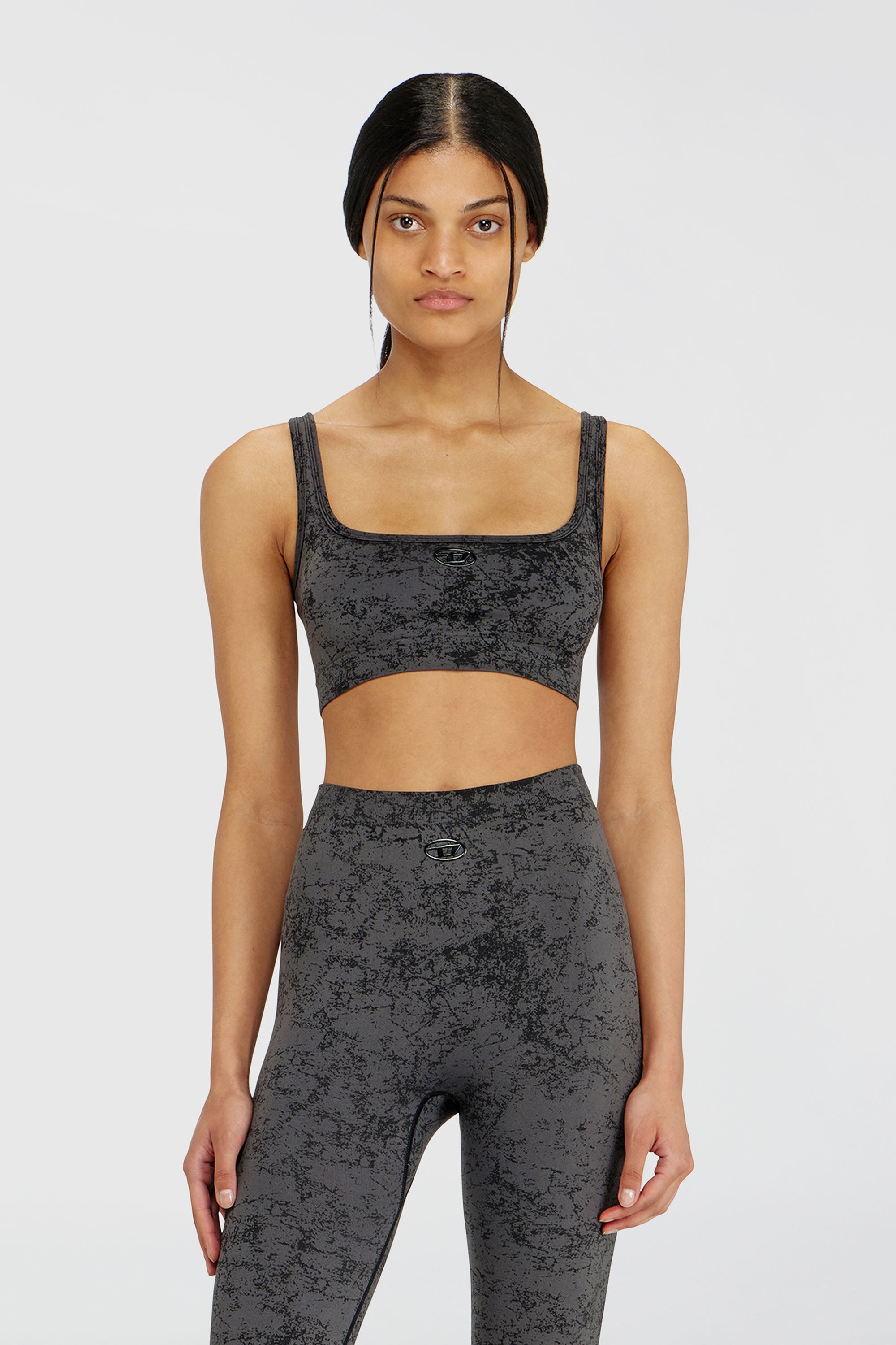 Diesel - HELLA-UTLT, Top deportivo con estampado utility Mujer in Gris - 2