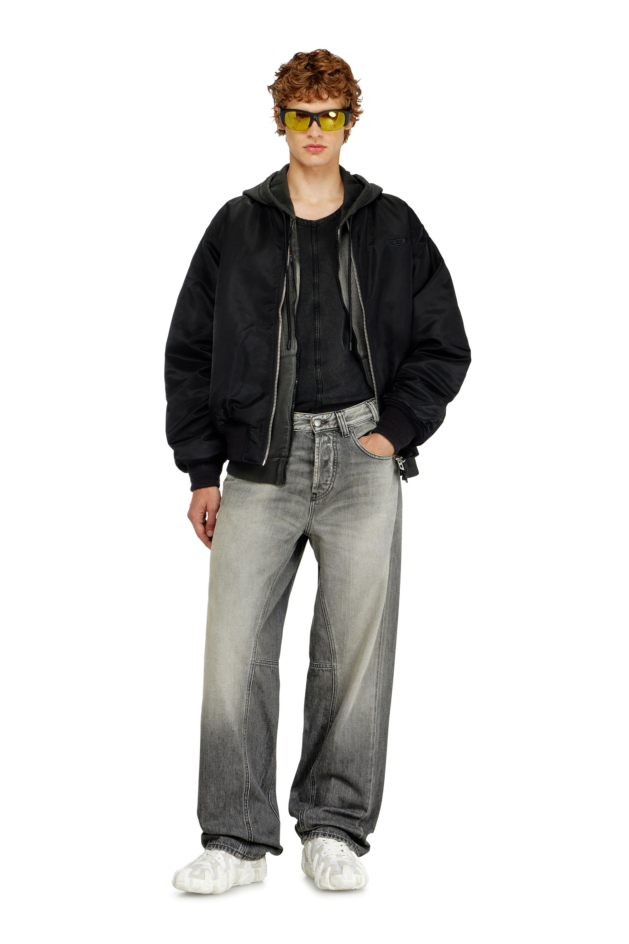 Diesel - W-TYPE-D1, Man's Padded bomber jacket with Oval D embroidery in Black - 2