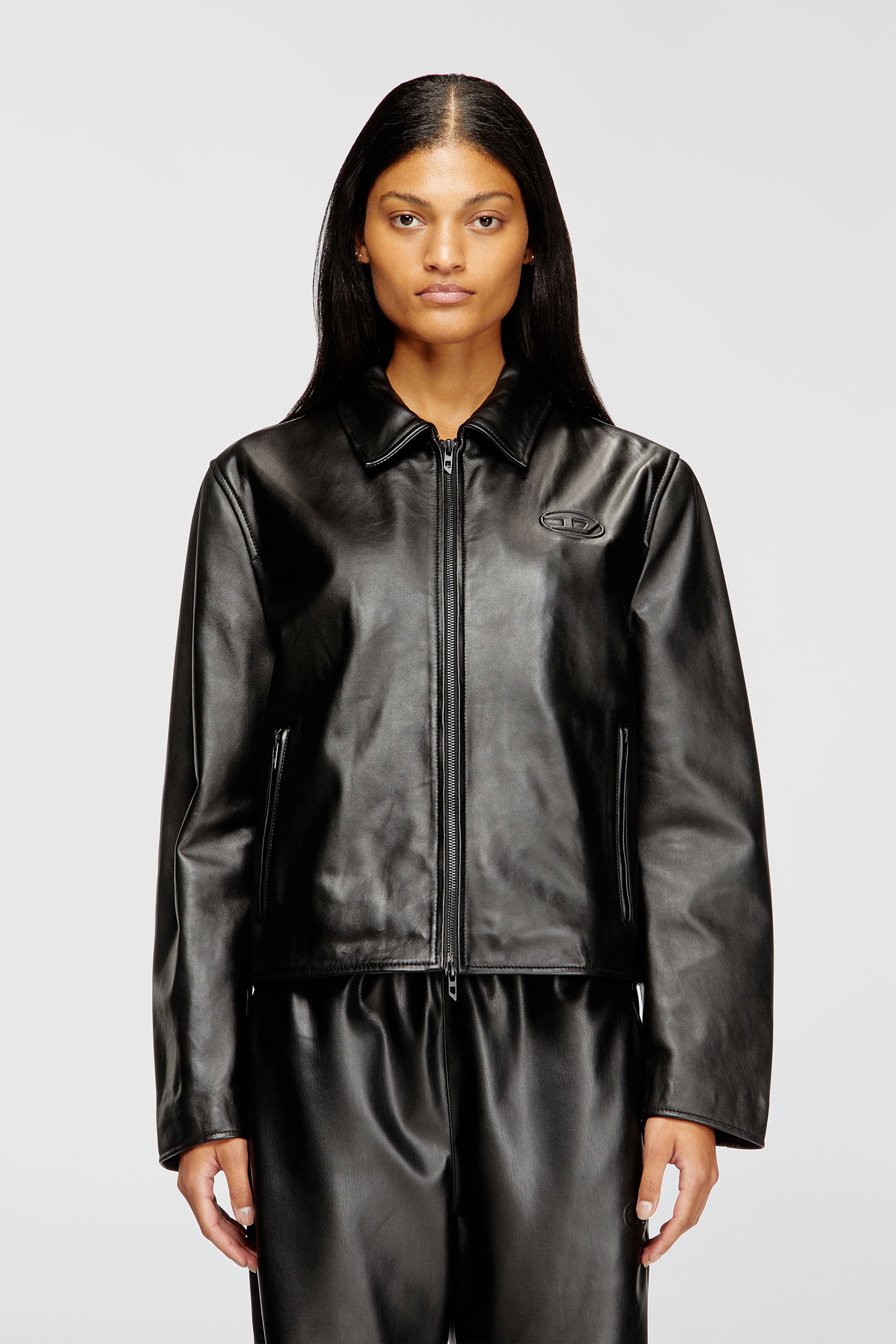 Diesel - L-AMAR-FEM-S2, Chaqueta Coach de cuero Mujer in Negro - 3