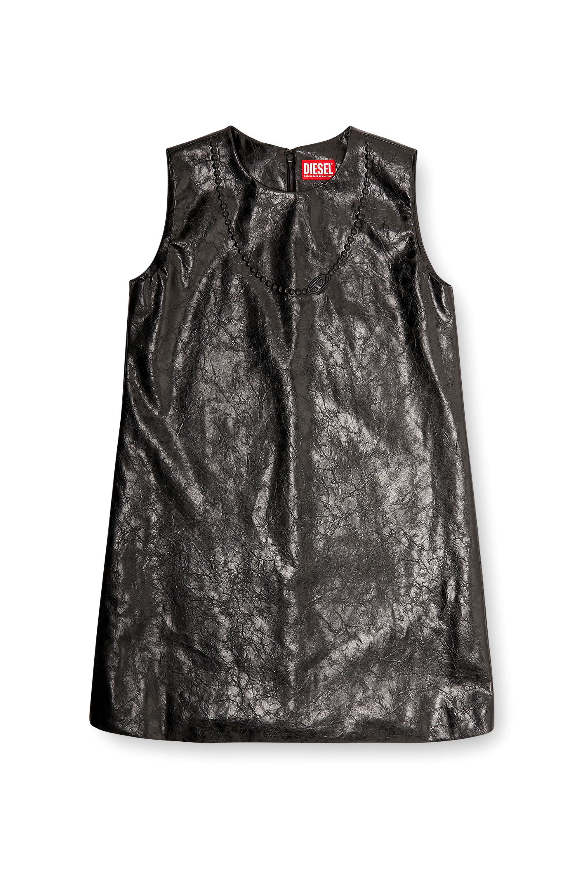 Diesel - D-ARES, Woman's Coated mini dress with embossed Oval D in null - 1