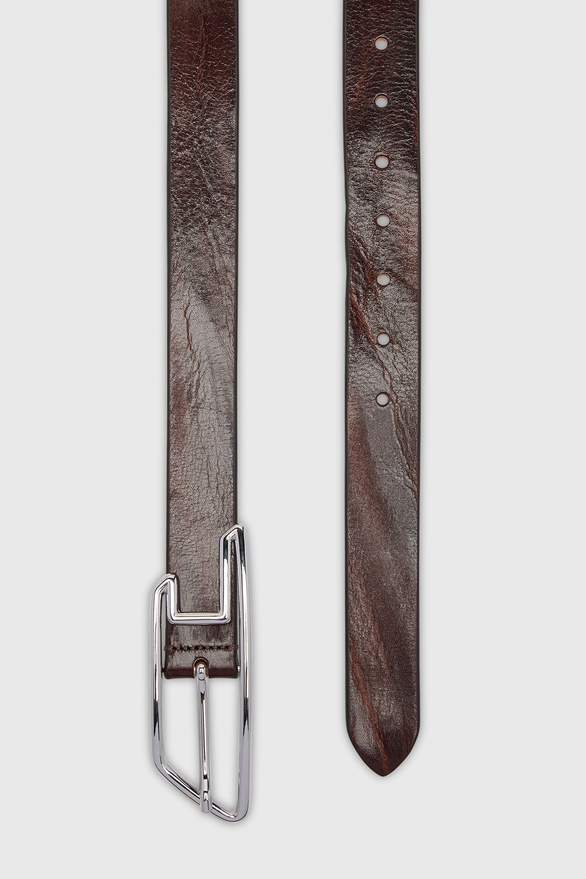 Women's 3cm waxed-leather belt with D buckle | Brown | Diesel