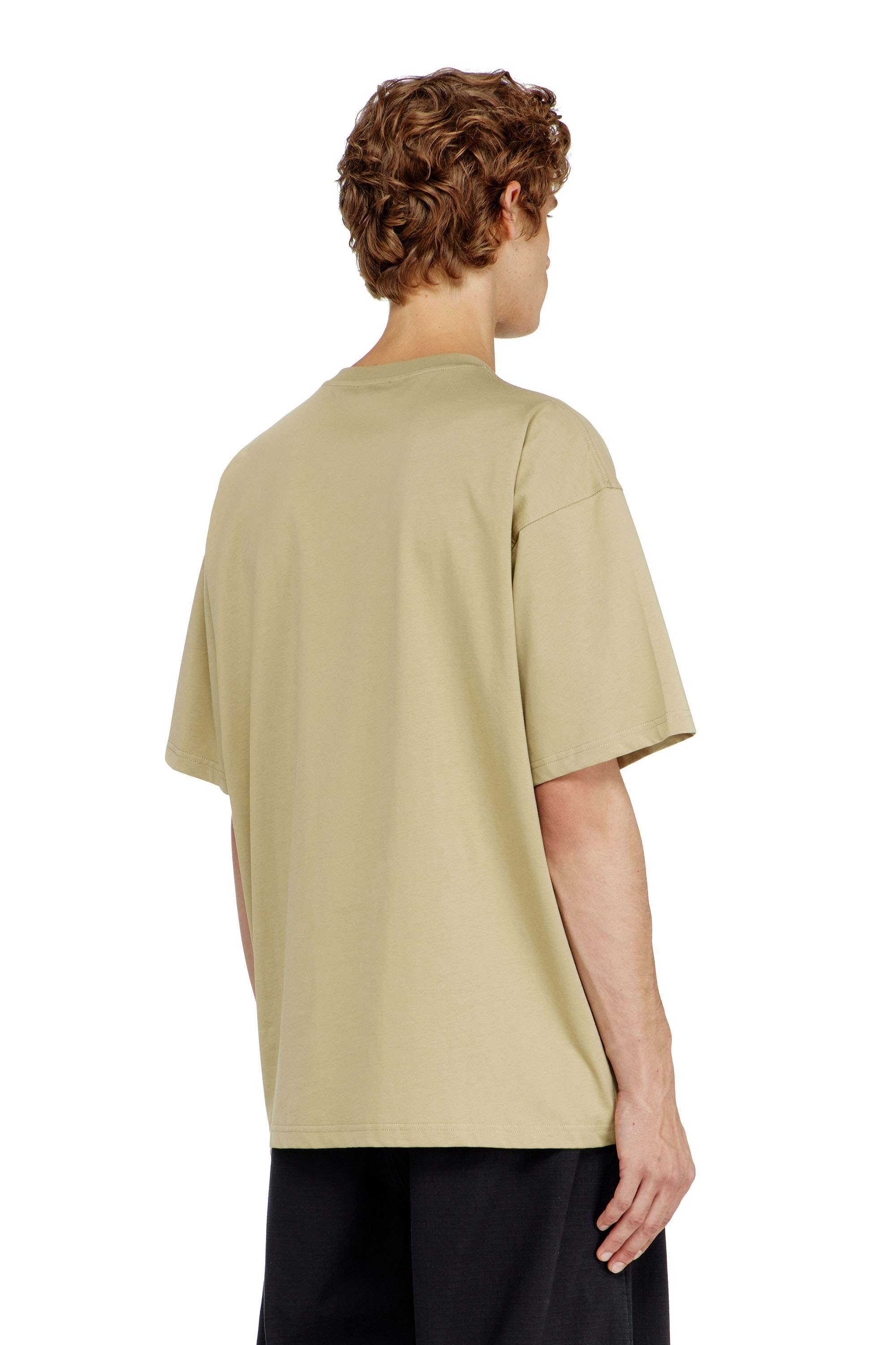Diesel - T-BOXT-DCO, Man's Relaxed cotton T-shirt with Oval D embroidery in Beige - 4
