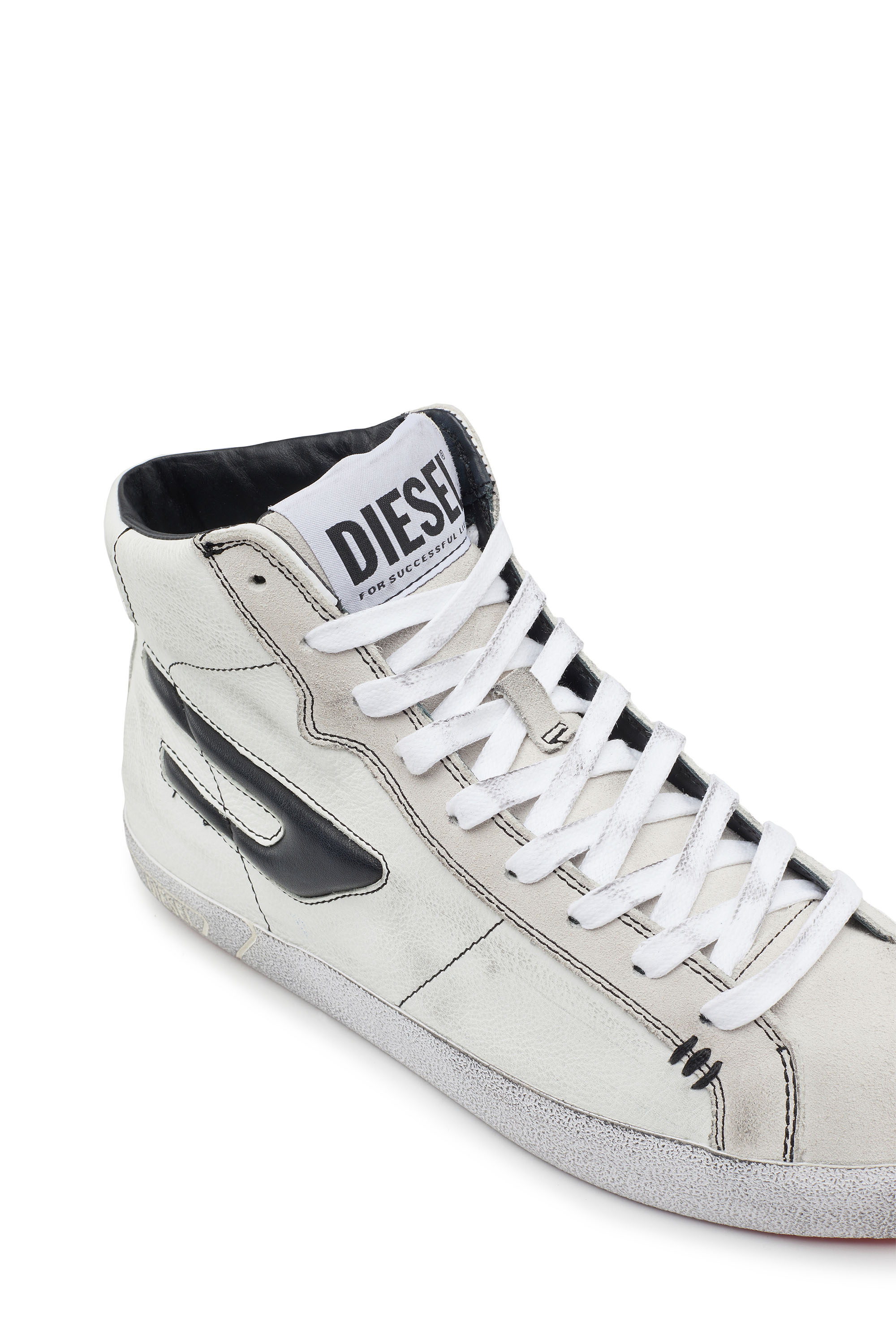 DIESEL ベロアスニーカー Women's High-top leather sneakers with D logo | Diesel