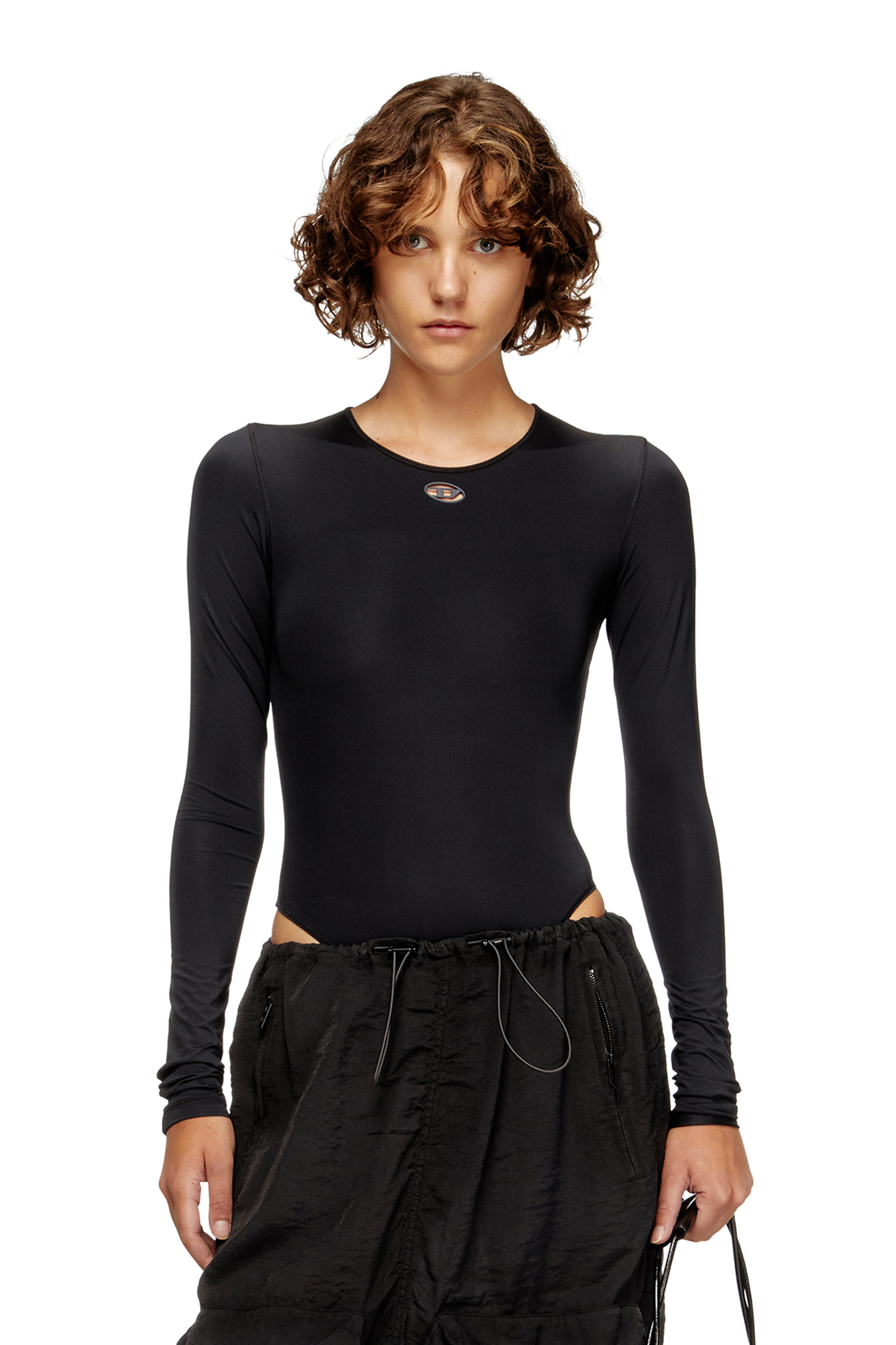 Diesel - ANGELINA-UTLT, Body en nylon stretch Femme in Noir - 4