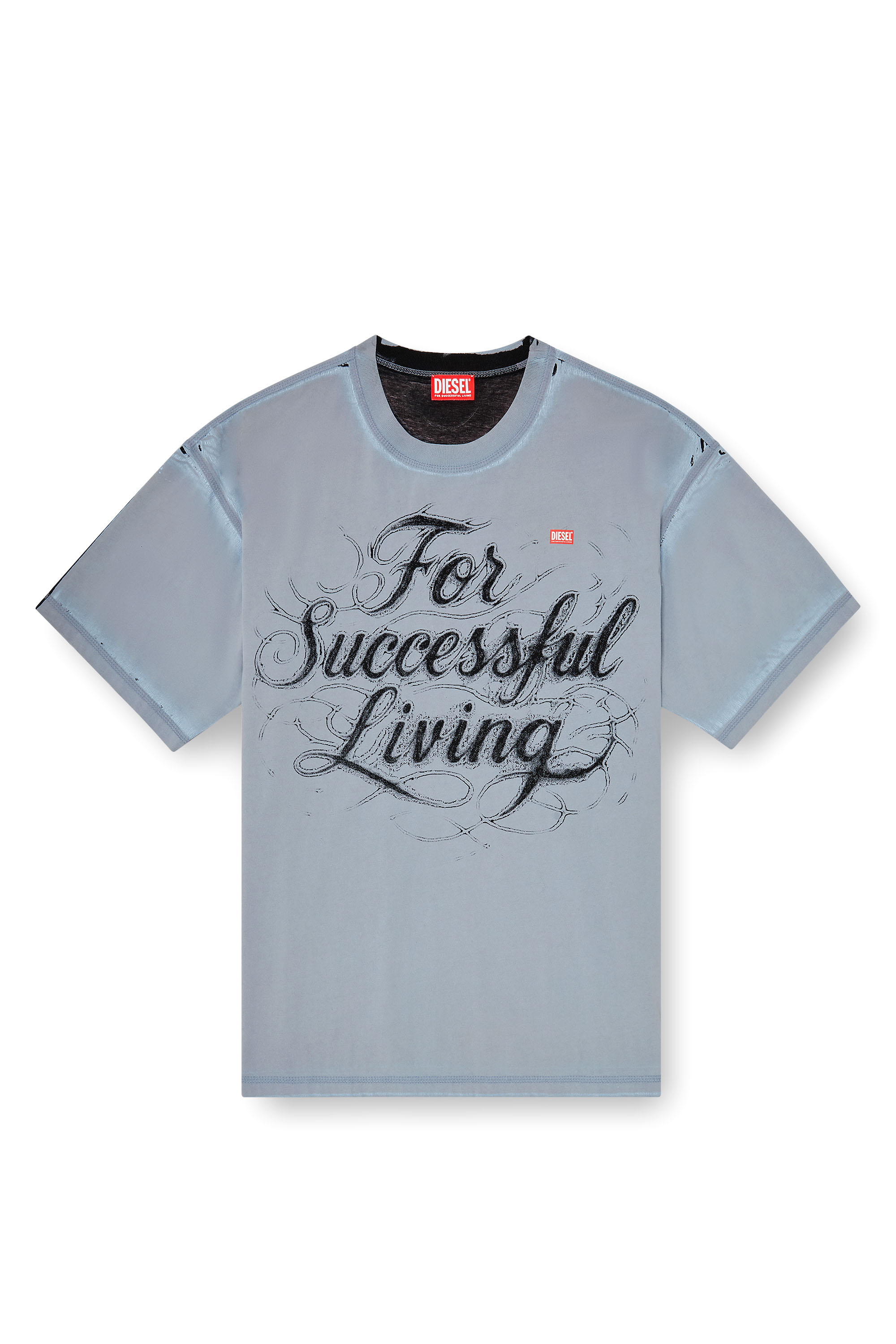 Diesel - T-BOXT-AA8, T-shirt avec imprim&eacute; For Successful Living Homme in Gris - 2