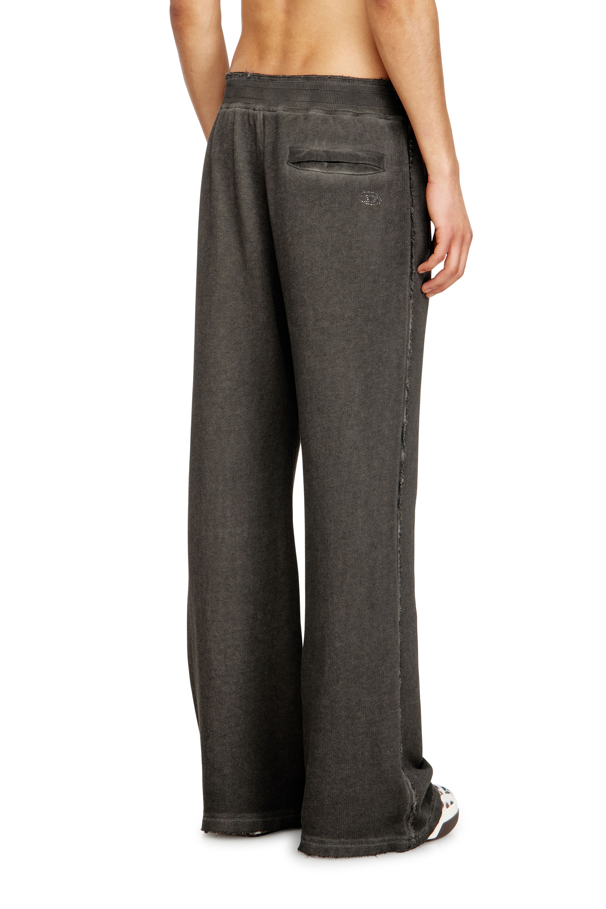 Diesel - P-QUINN, Man's Sweatpants with studs and graphic print in Grey - 4