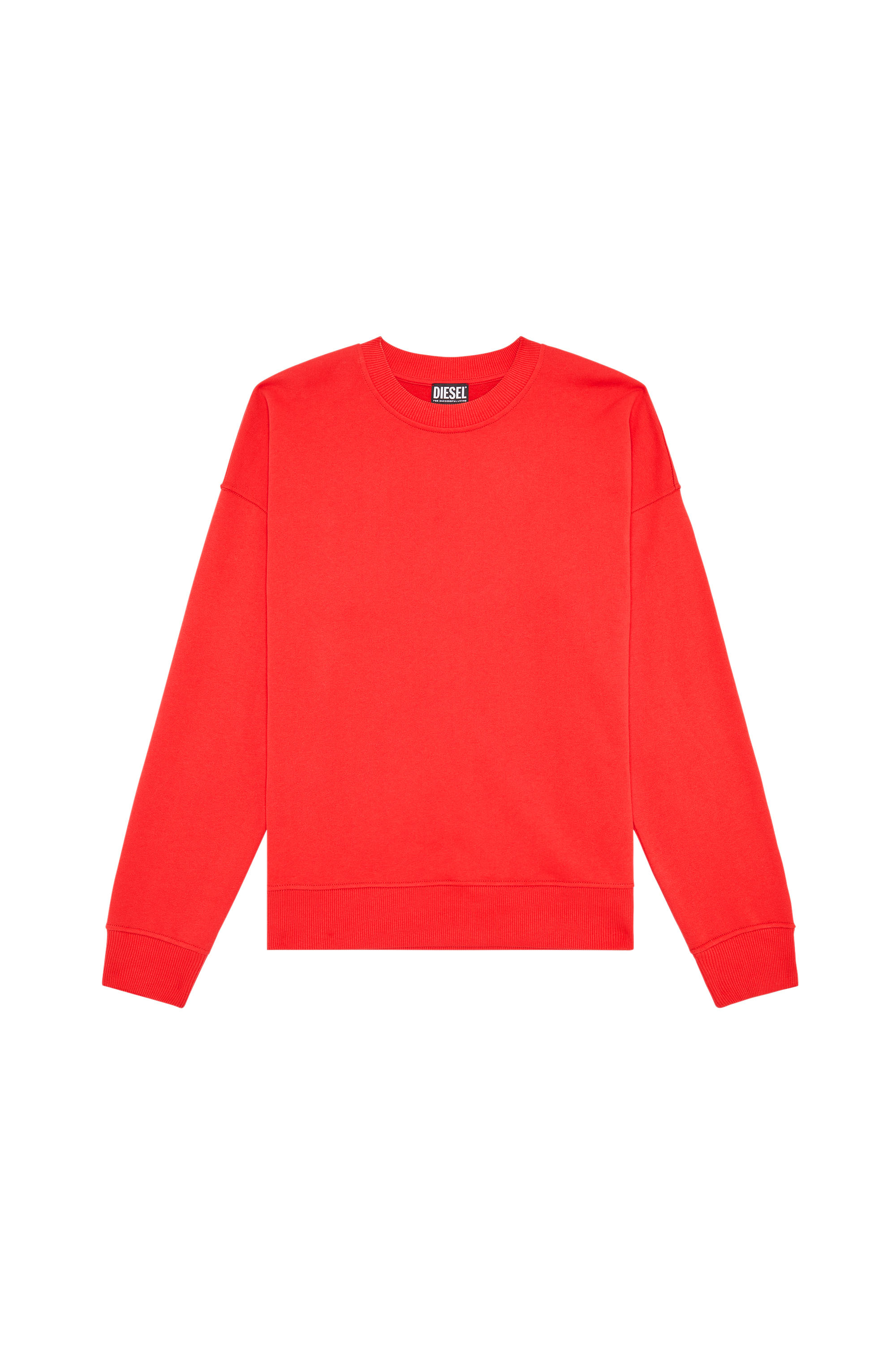 Diesel - S-ROB-MEGOVAL, Man's Sweatshirt with back maxi D logo in Red - 2