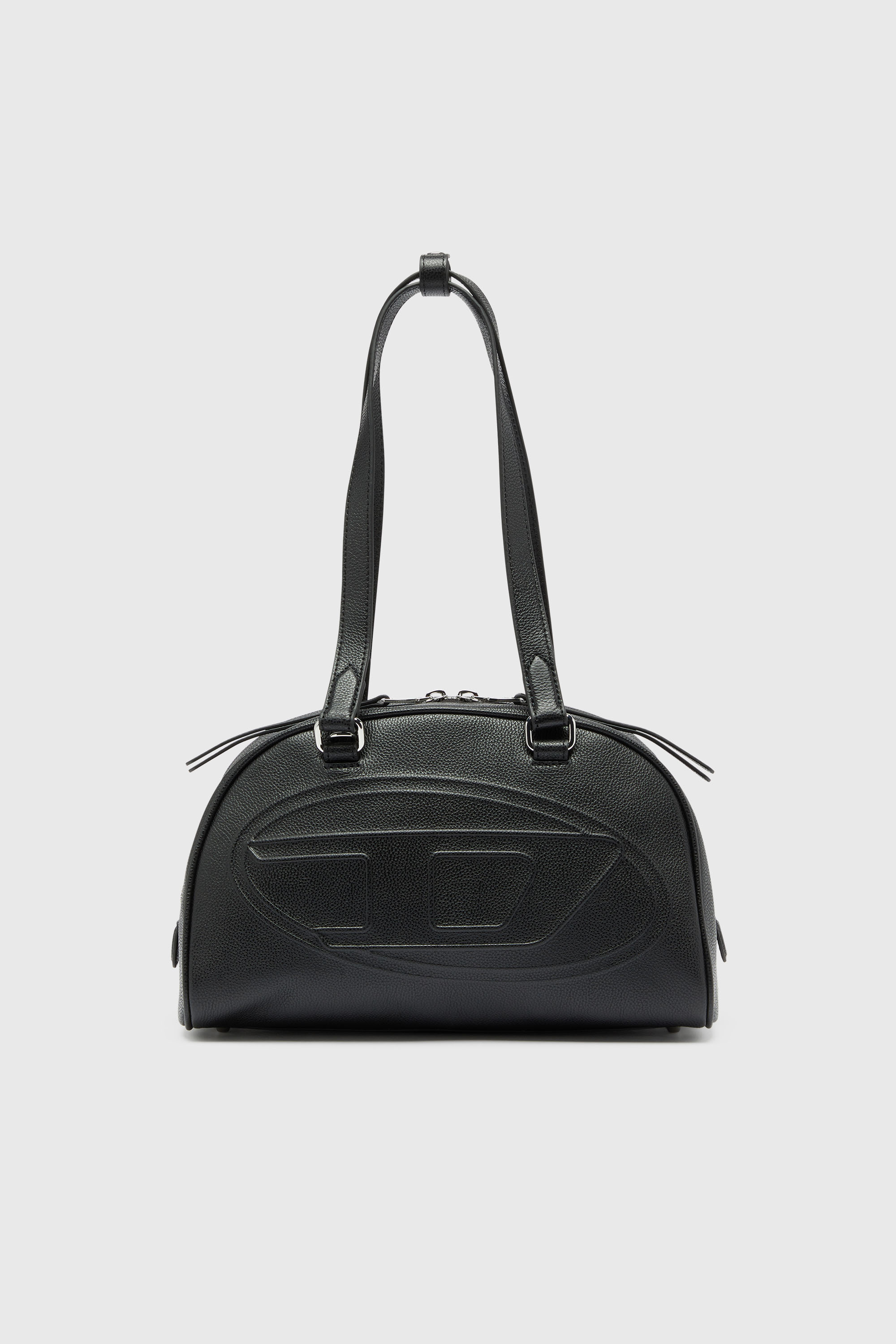 Diesel - 1DR DOME SHOULDER, 1DR Dome - Bolso Boston de piel con logo en relieve Unisex in Negro - 2