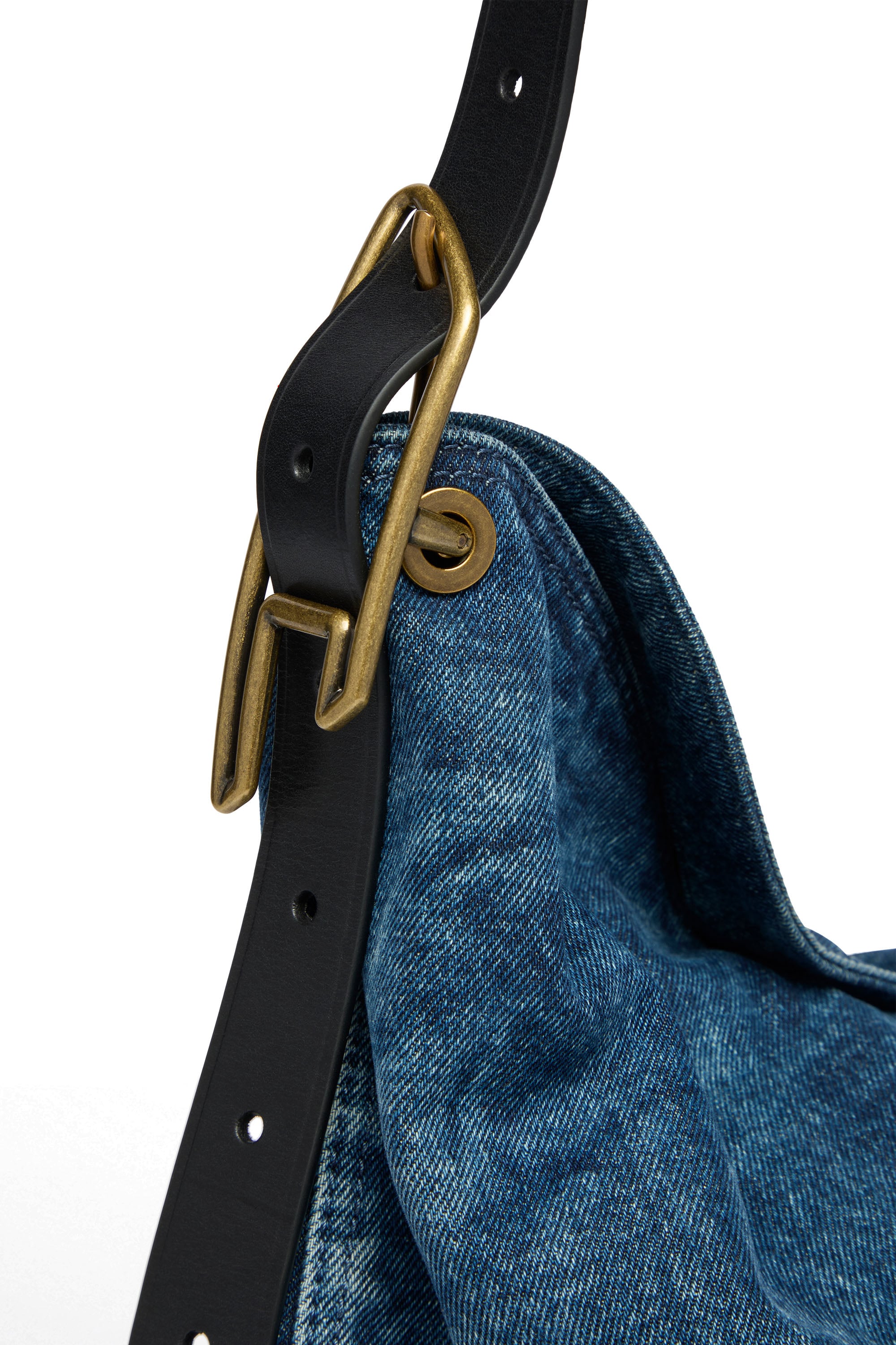Diesel - D-LINE HOBO L, D-Line-Bolso hobo en denim Mujer in Azul marino - 5