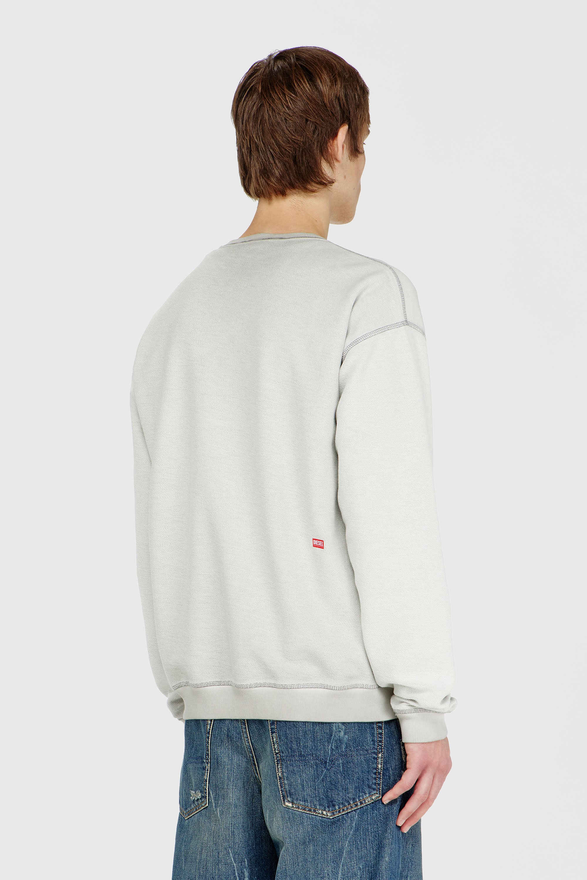 Diesel - S-ARON-RAW, Sudadera con estampado devor&eacute; Hombre in Gris - 4