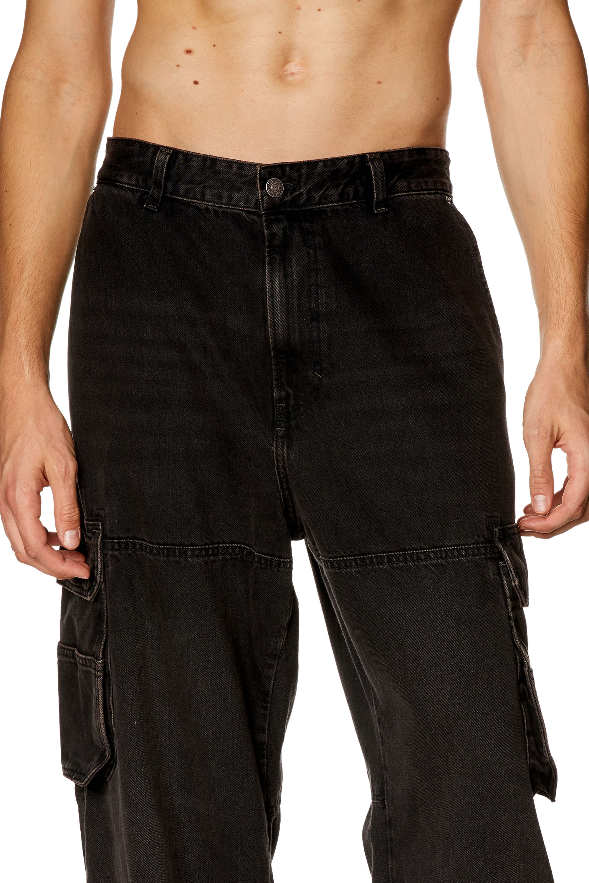 Men's Oversized Regular Jeans | Black/Dark grey | Diesel D-Fish