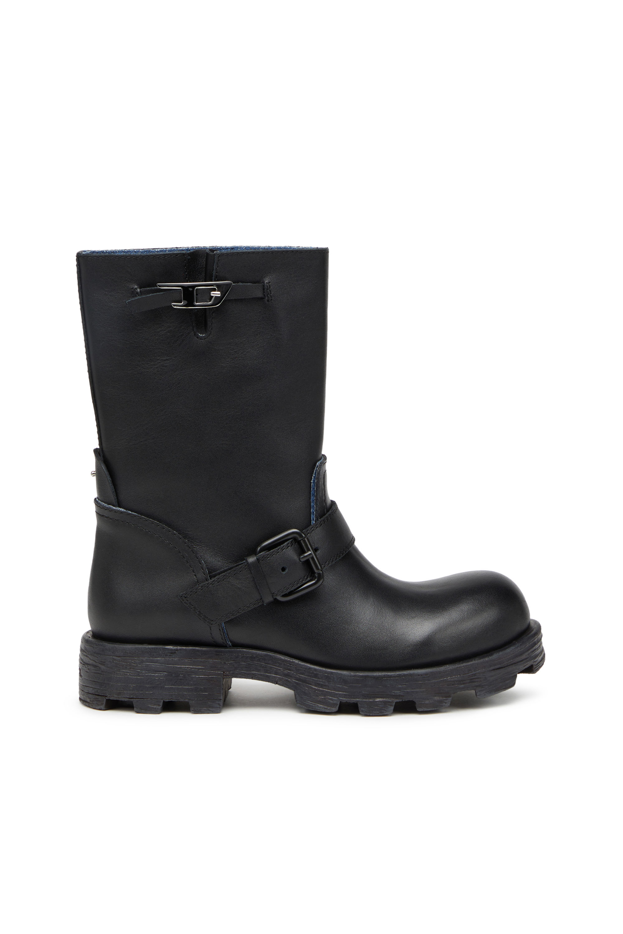 新品 diesel ロングブーツ d-hammer d hb w ハンマー Women's D-Hammer-Leather knee-high boots | Black | Diesel