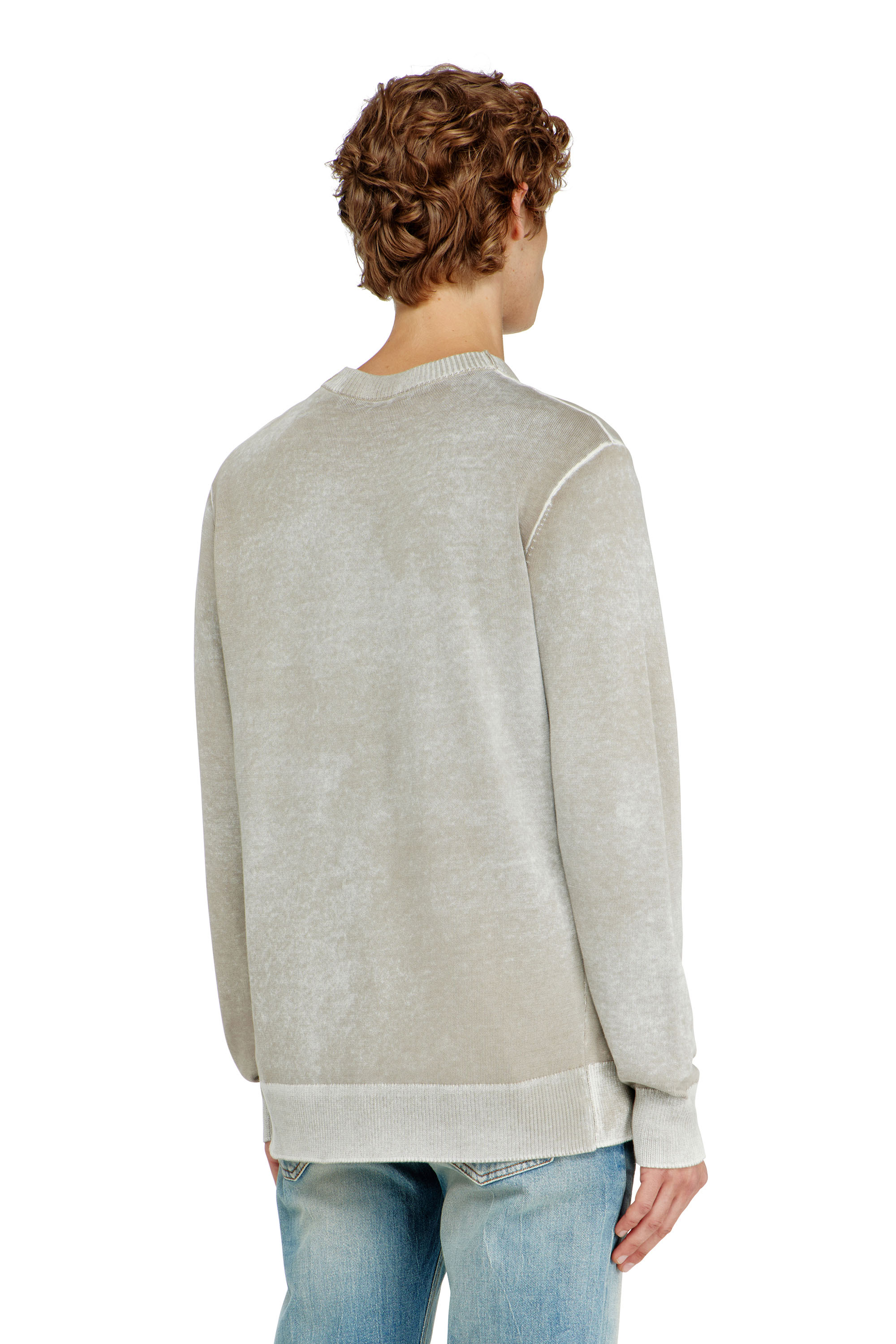 Diesel - K-LAURENT, Pull avec impression invers&eacute;e d&eacute;color&eacute;e Homme in Gris - 4