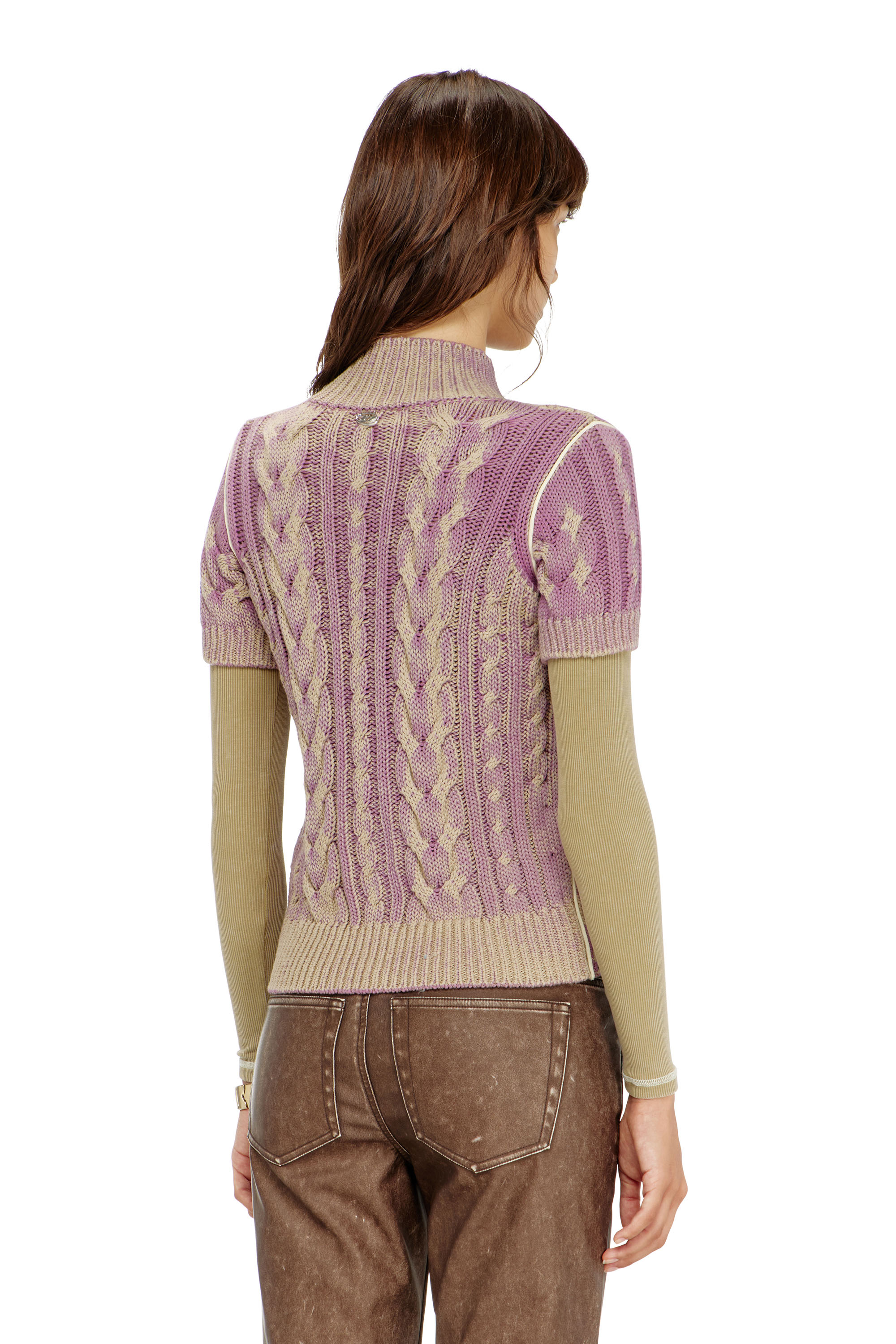Diesel - M-ELANA, C&aacute;rdigan de punto con cremallera y manga corta Mujer in Multicolor - 4