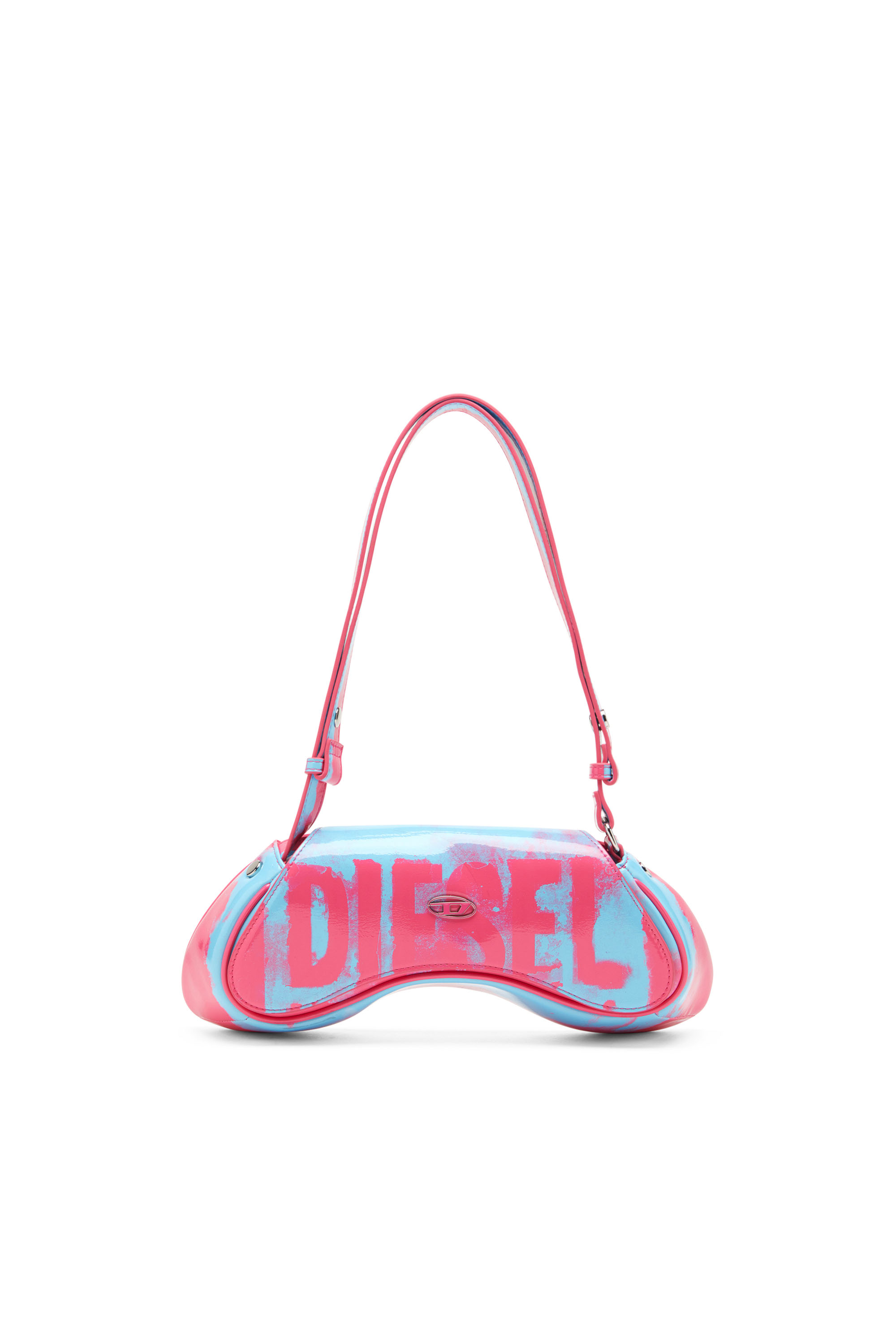 バッグ diesel leather shoulder bag black pink Women's Play-Glossy crossbody bag | Black | Diesel