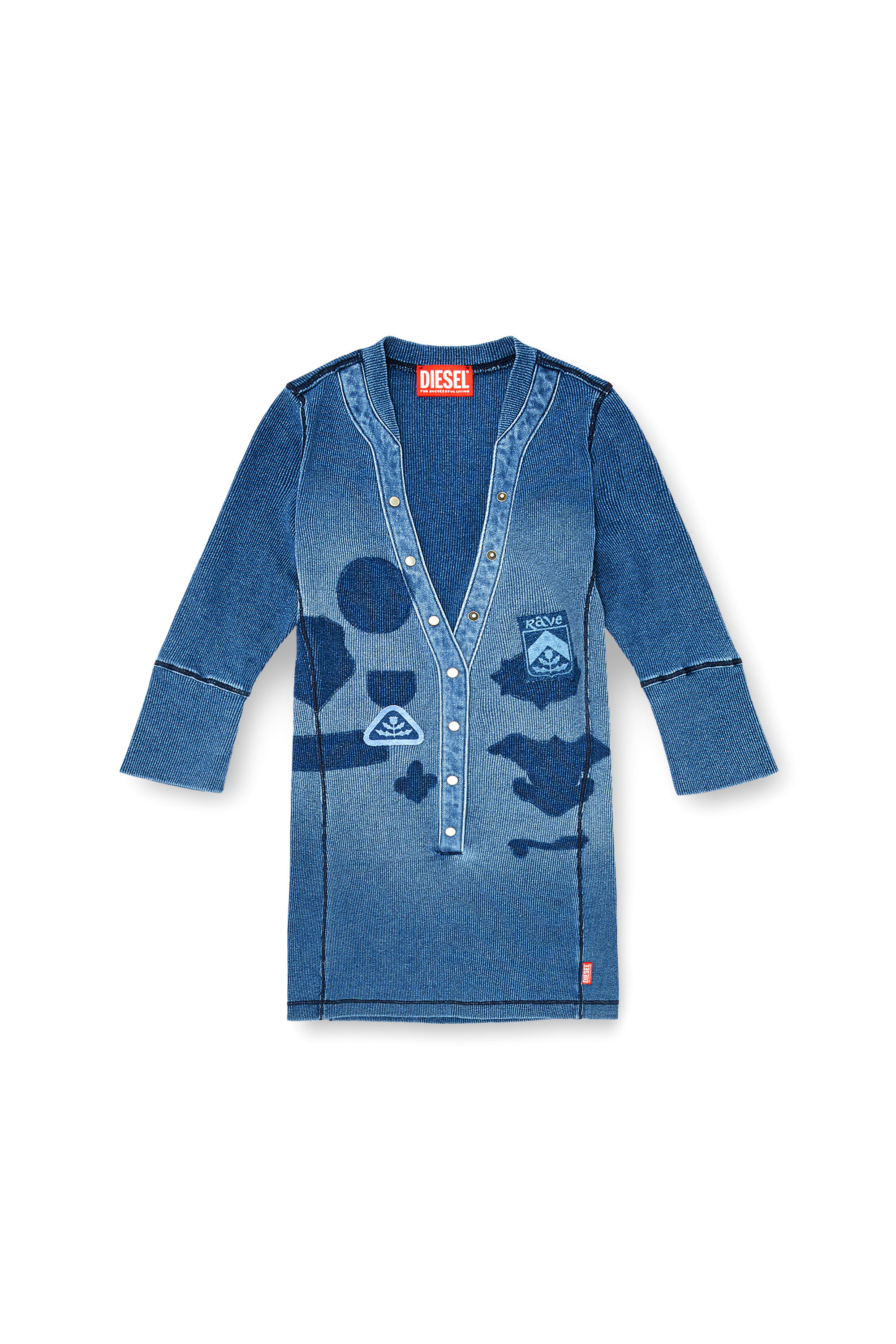 Diesel - T-EREME, Female's Henley top with shadow-patch effects in null - 3