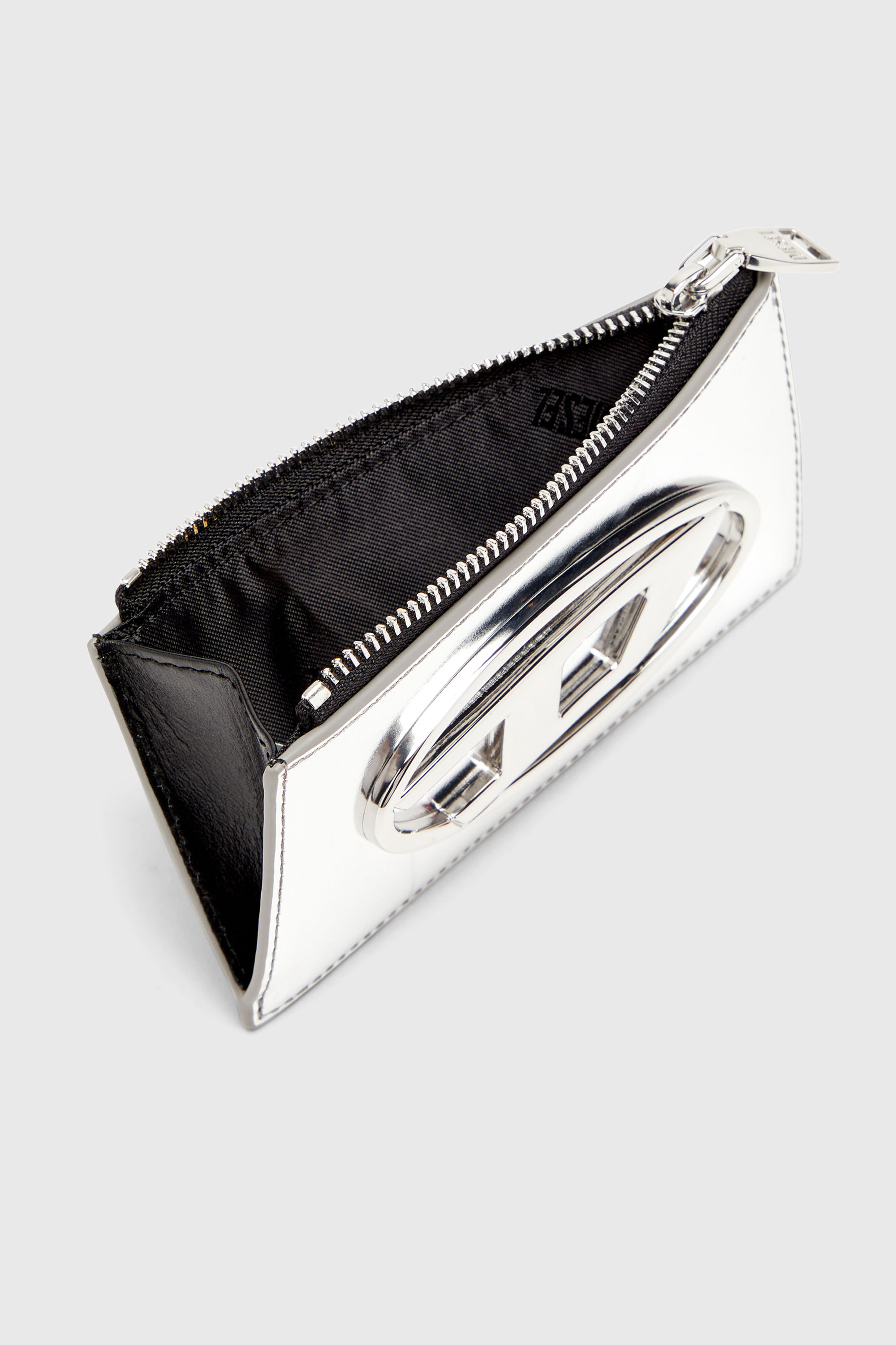 Diesel - 1DR CARD HOLDER III, Tarjetero de cuero espejado Mujer in Plateado - 3