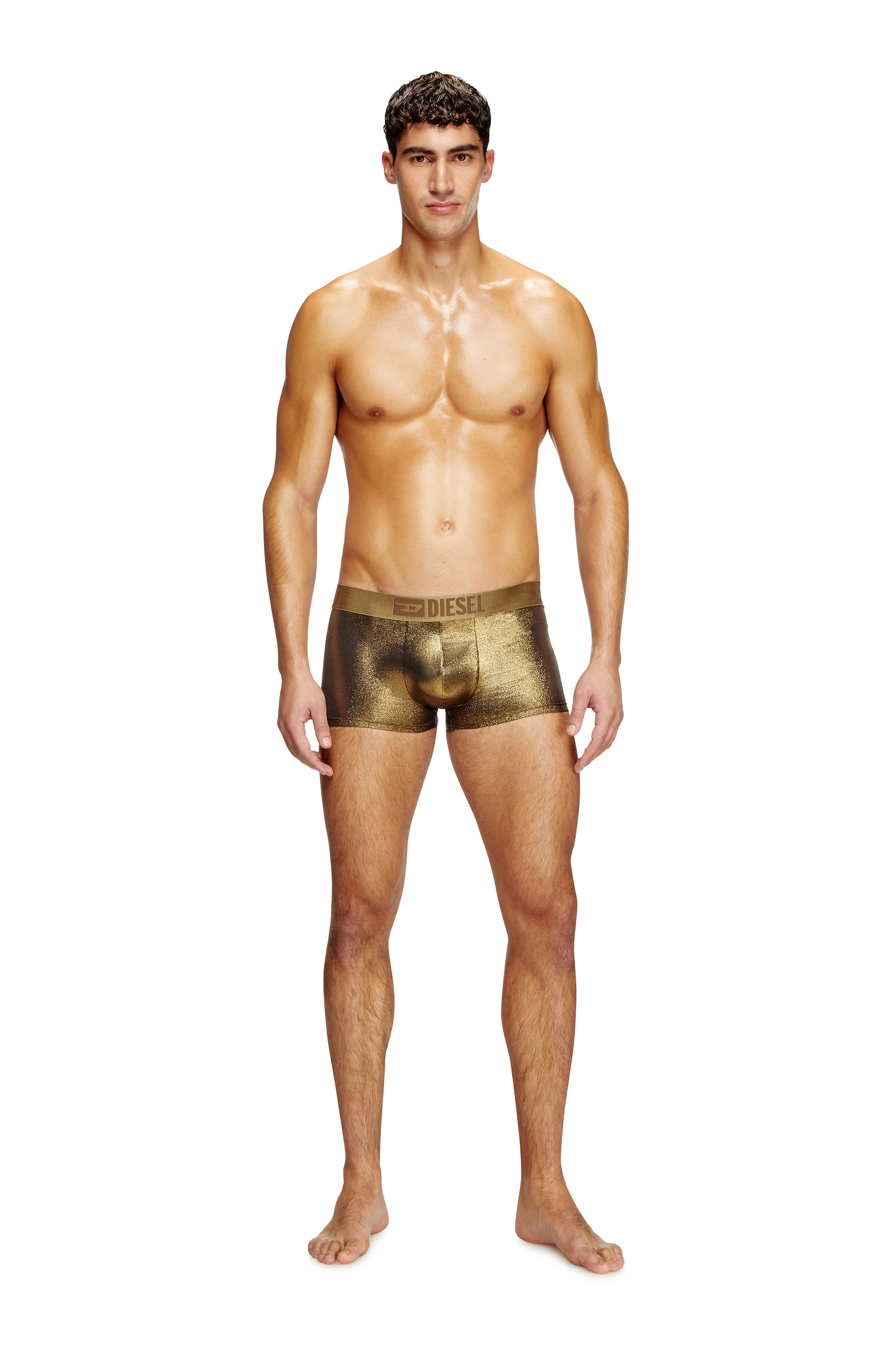 Diesel - DAMIEN-GFT, Male's Foiled fabric boxer briefs in Gold - 2
