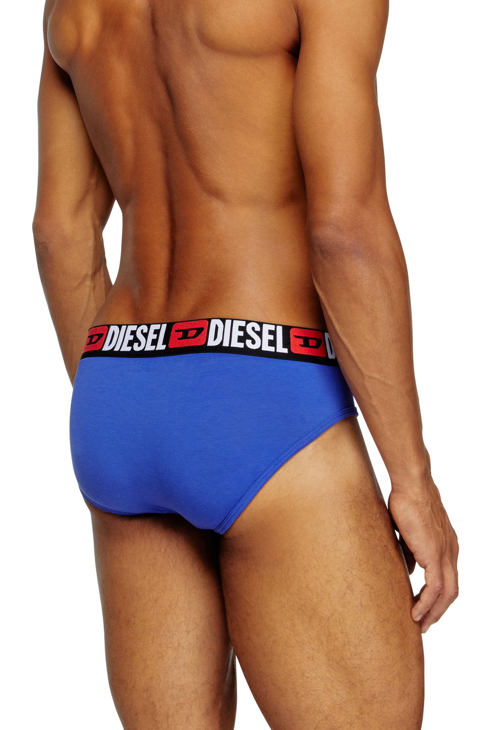 Diesel - UMBR-ANDRETHREEPACK, Man's Three-pack of solid-colour briefs in Blue/Black - 4