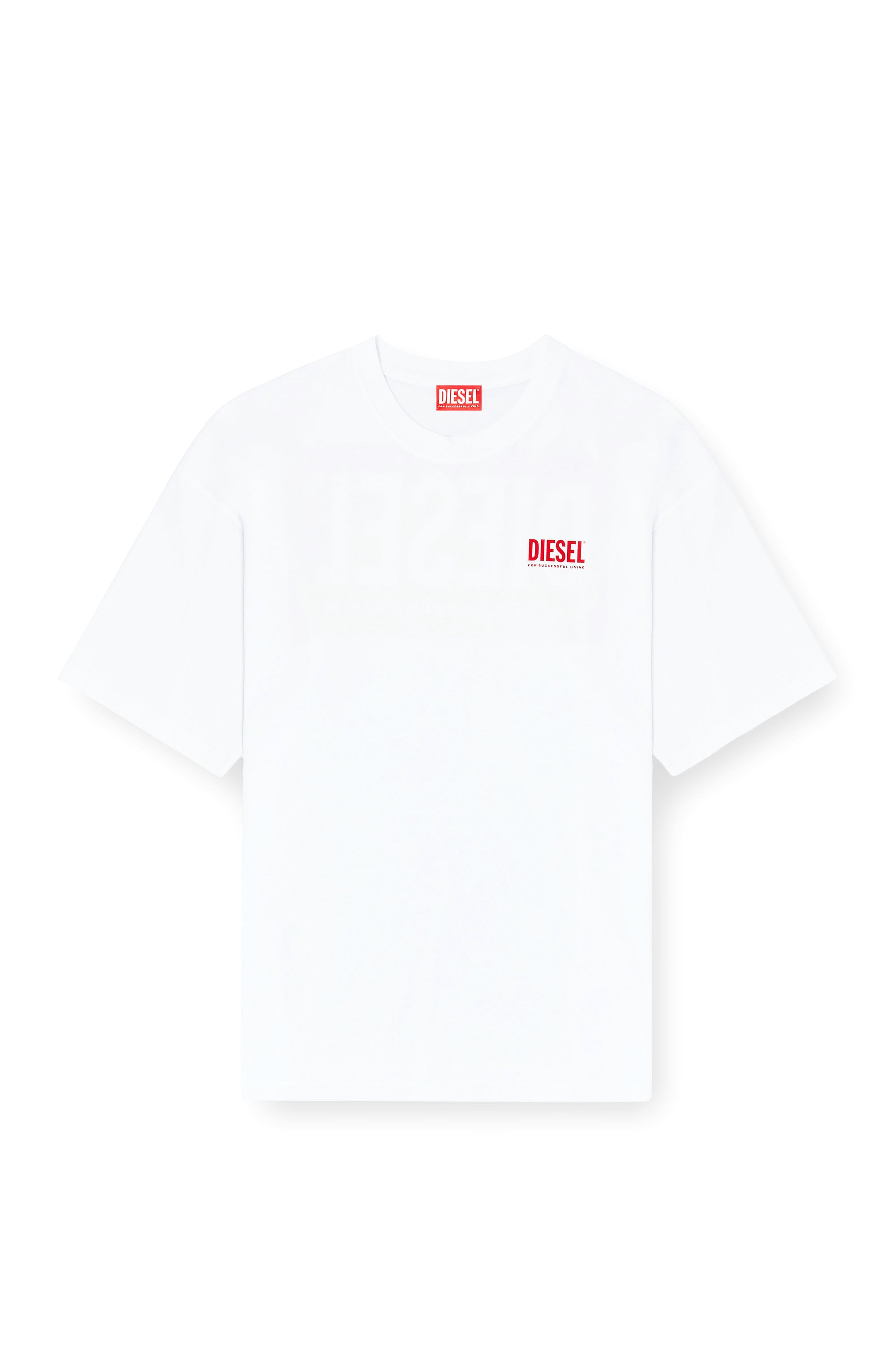 Diesel - T-BOXT-BISK, Man's Cotton T-shirt with Diesel Biscotto print in White - 3