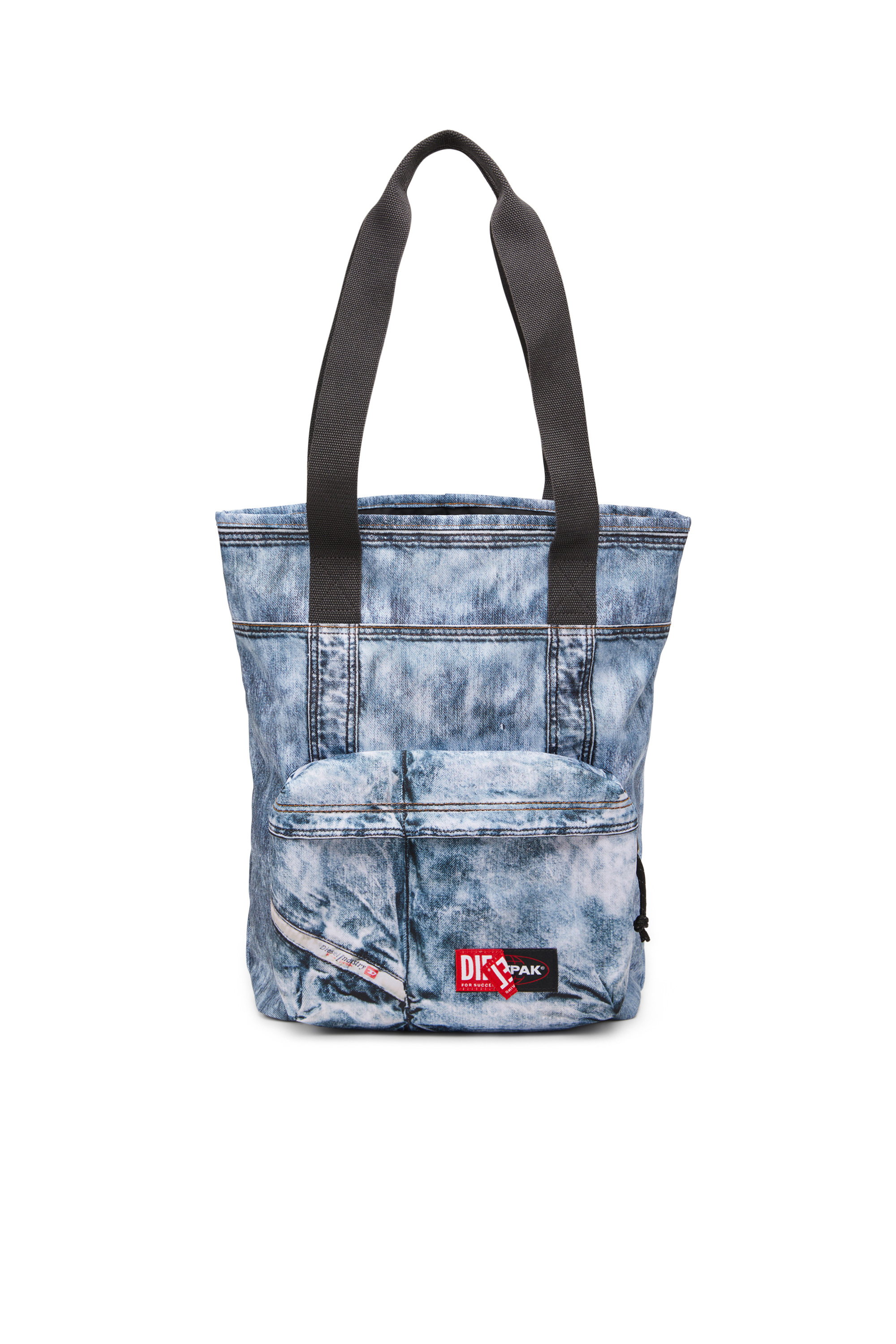 Diesel - DIESEL TOTE, Sac tote en denim trompe-l'œil Mixte in Bleu - 1