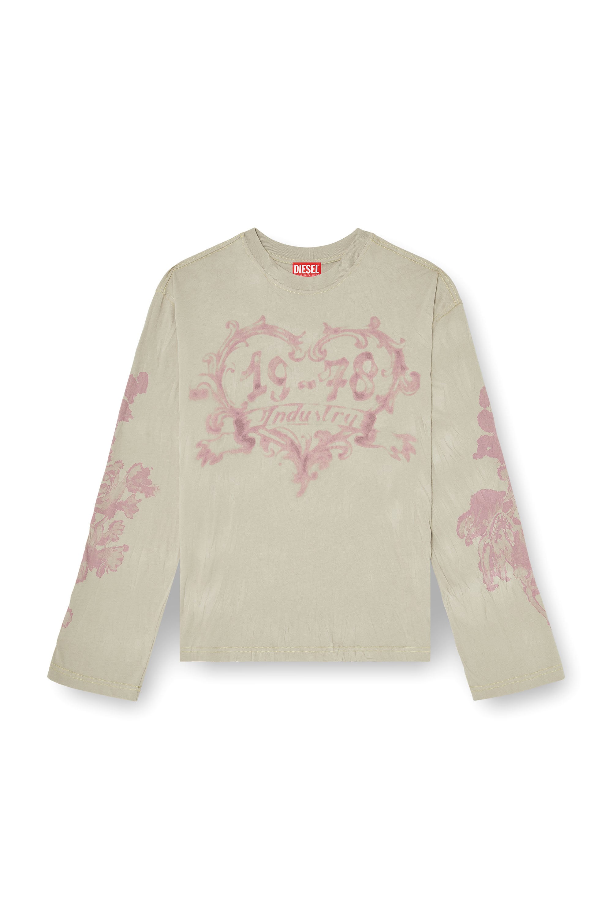 Diesel - T-HILARY-LS-AA1, Camiseta de manga larga de algod&oacute;n con estampado gr&aacute;fico Mujer in Multicolor - 3