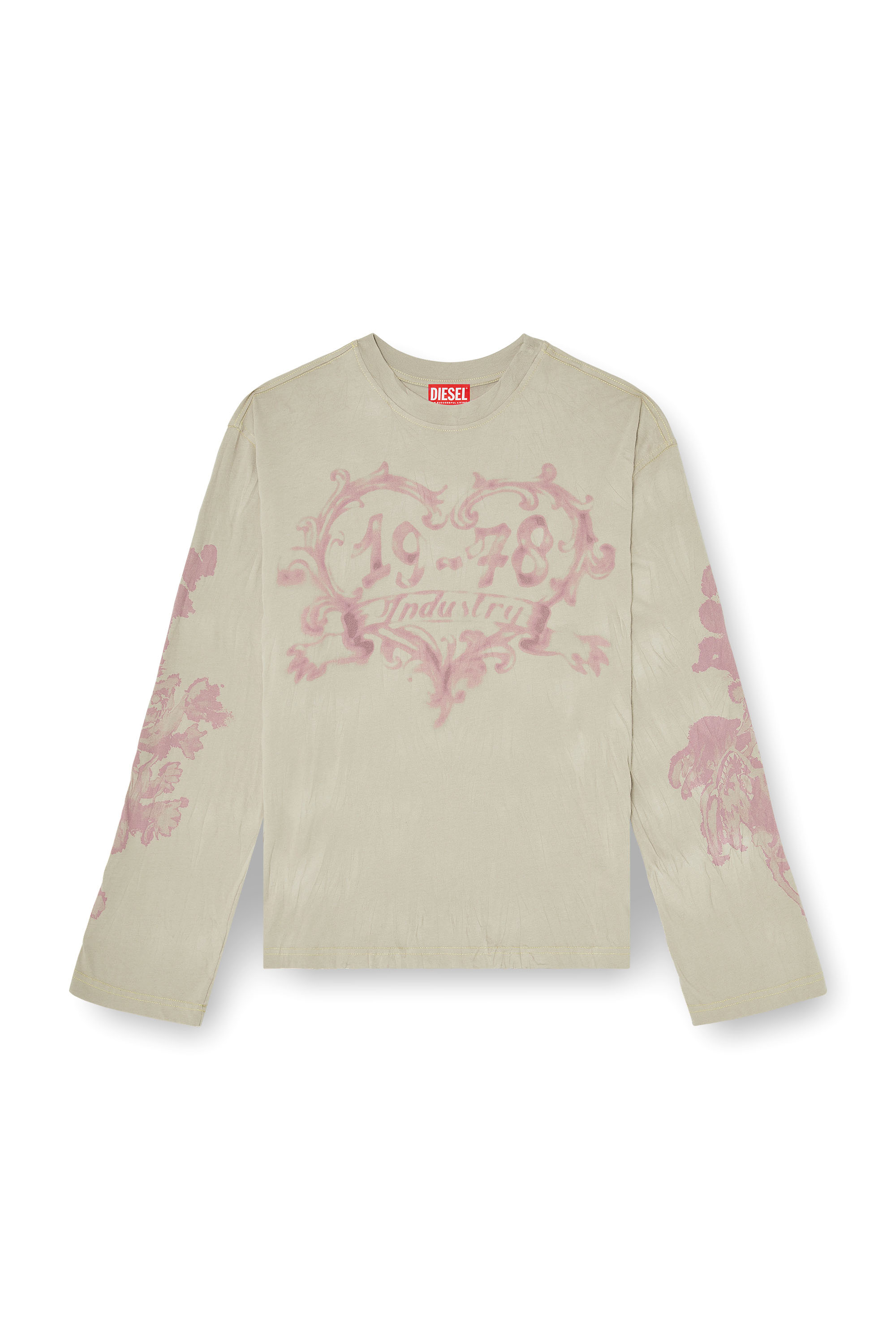 Diesel - T-HILARY-LS-AA1, Camiseta de manga larga de algod&oacute;n con estampado gr&aacute;fico Mujer in Multicolor - 2