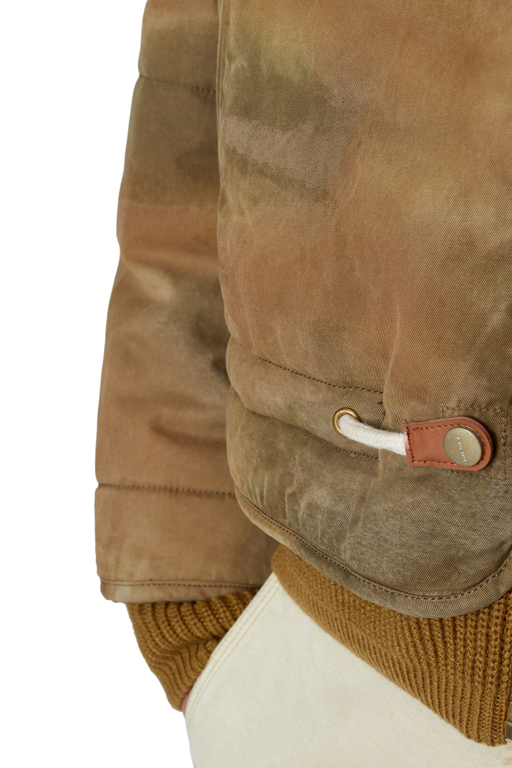 Diesel - W-SPLEAK-A, Veste bomber matelassée en coton imprimé camouflage Homme in Vert - 4