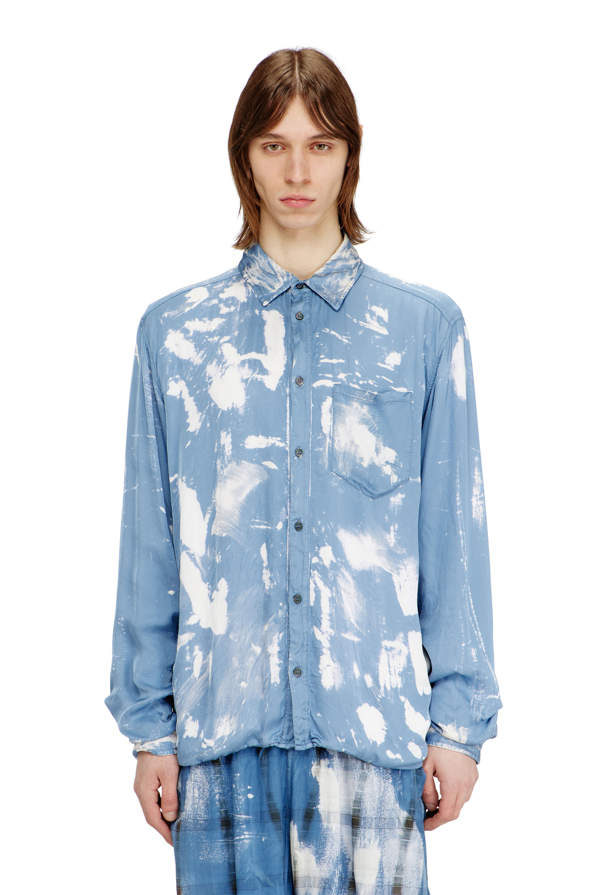 Diesel - S-RAMON-PLAIN, Camisa con efecto de rayos X Hombre in Azul marino - 1