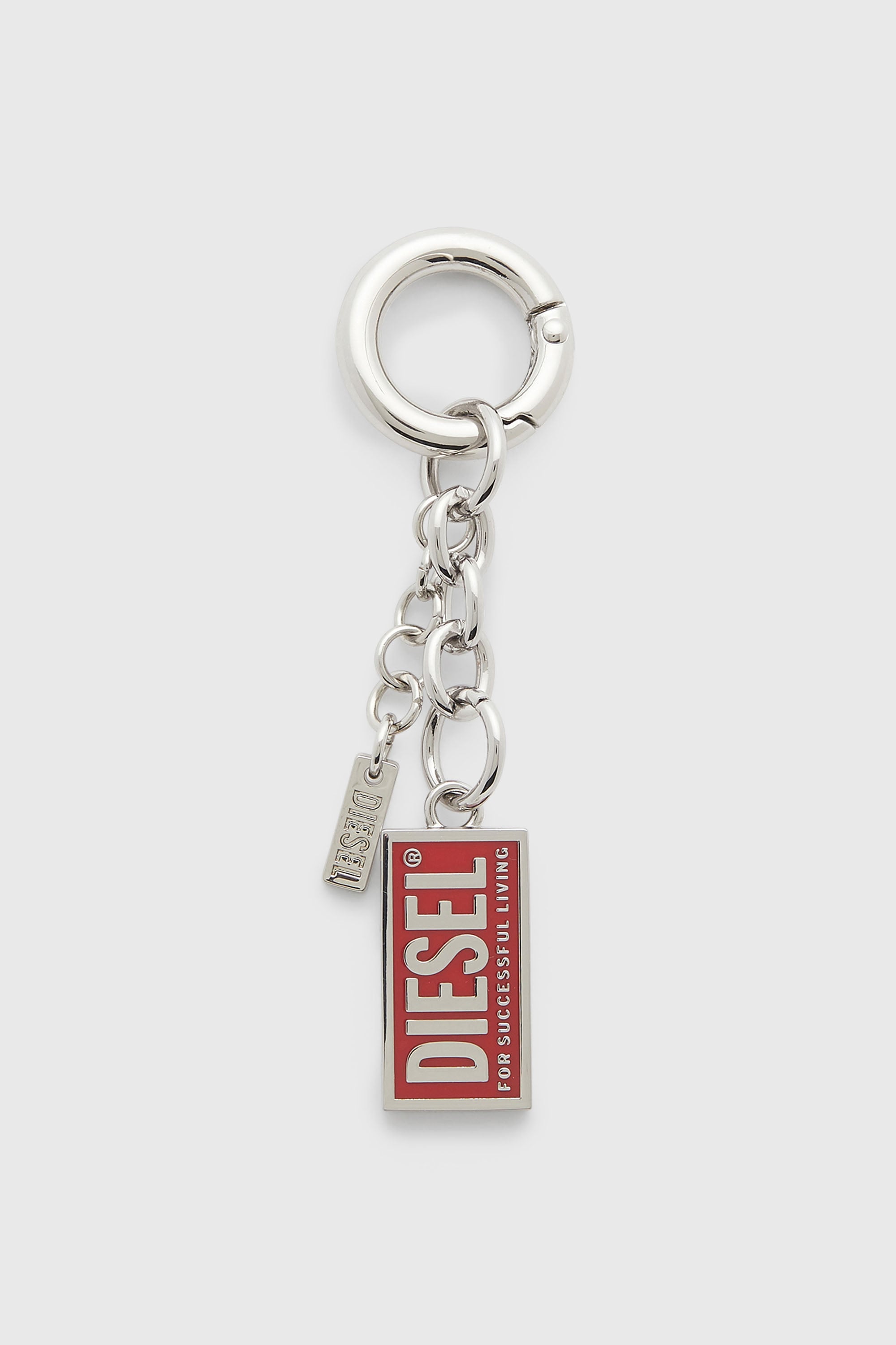 Diesel - CHARM-BISCOTTO, Female's Metal keyring with Biscotto logo charm in Silver - 1
