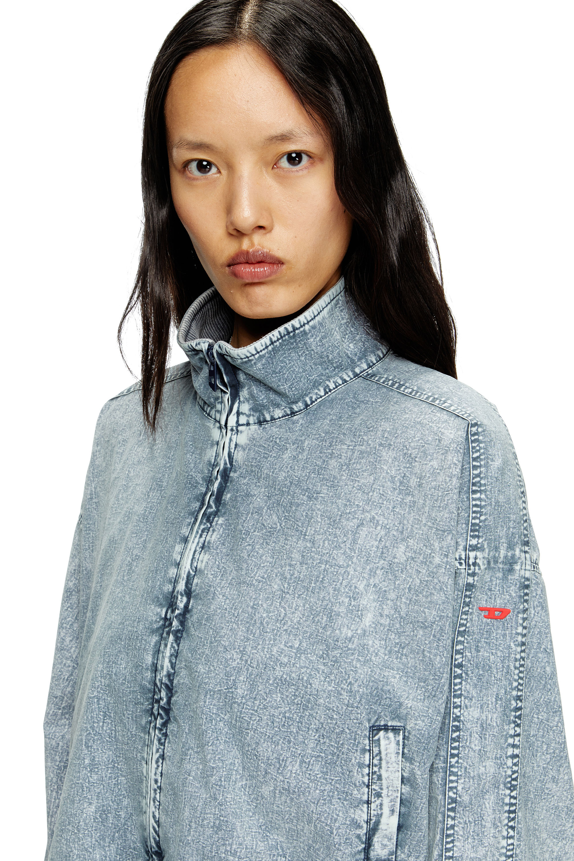 G-LEAM-R1, Light Blue Diesel - G-LEAM-R1, Female's Cropped jacket in recycled nylon taslan in Light Blue - 4