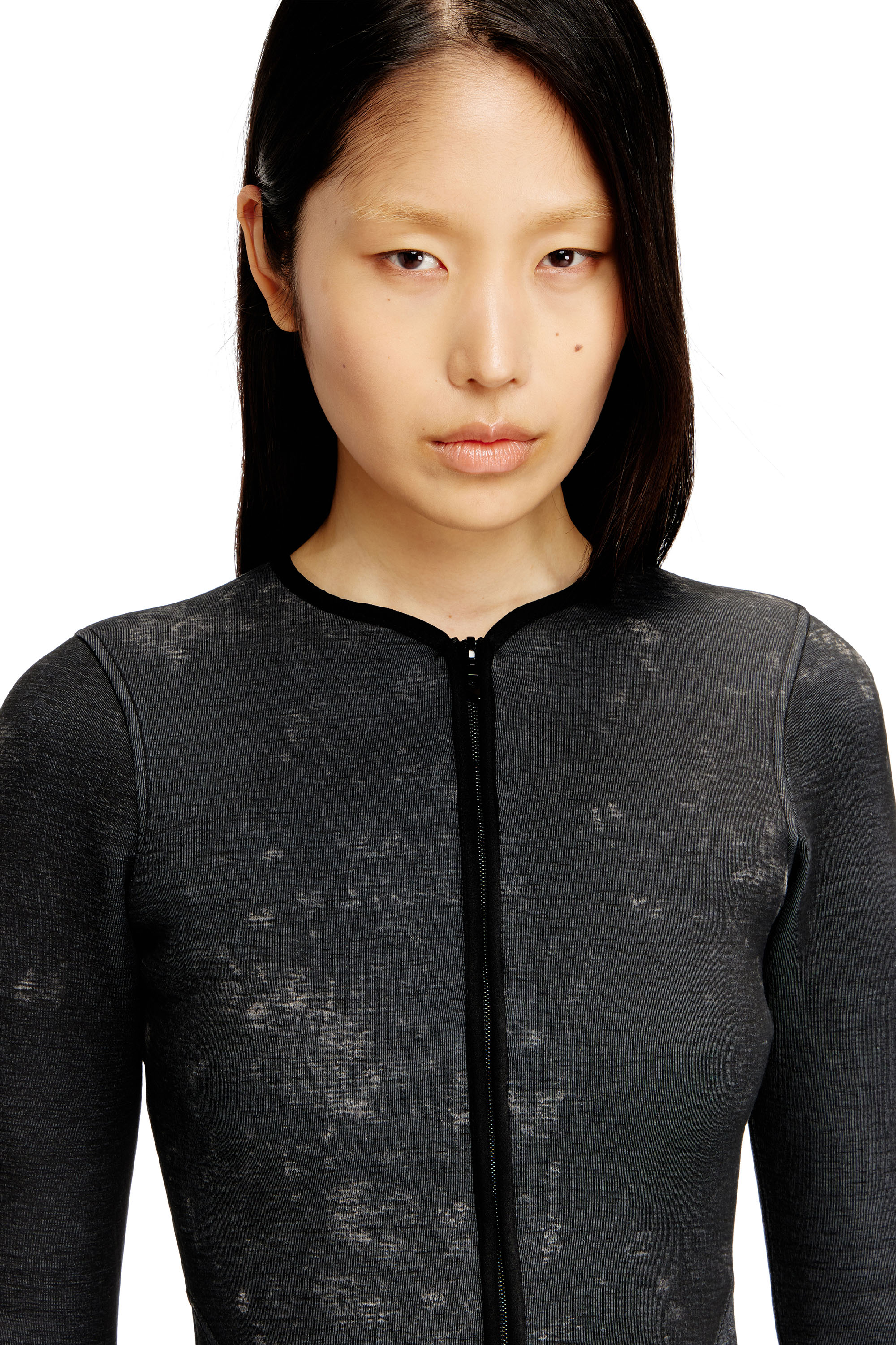 Diesel - D-EOPRE, Female's Short dress in marbled scuba in Dark Grey - 4