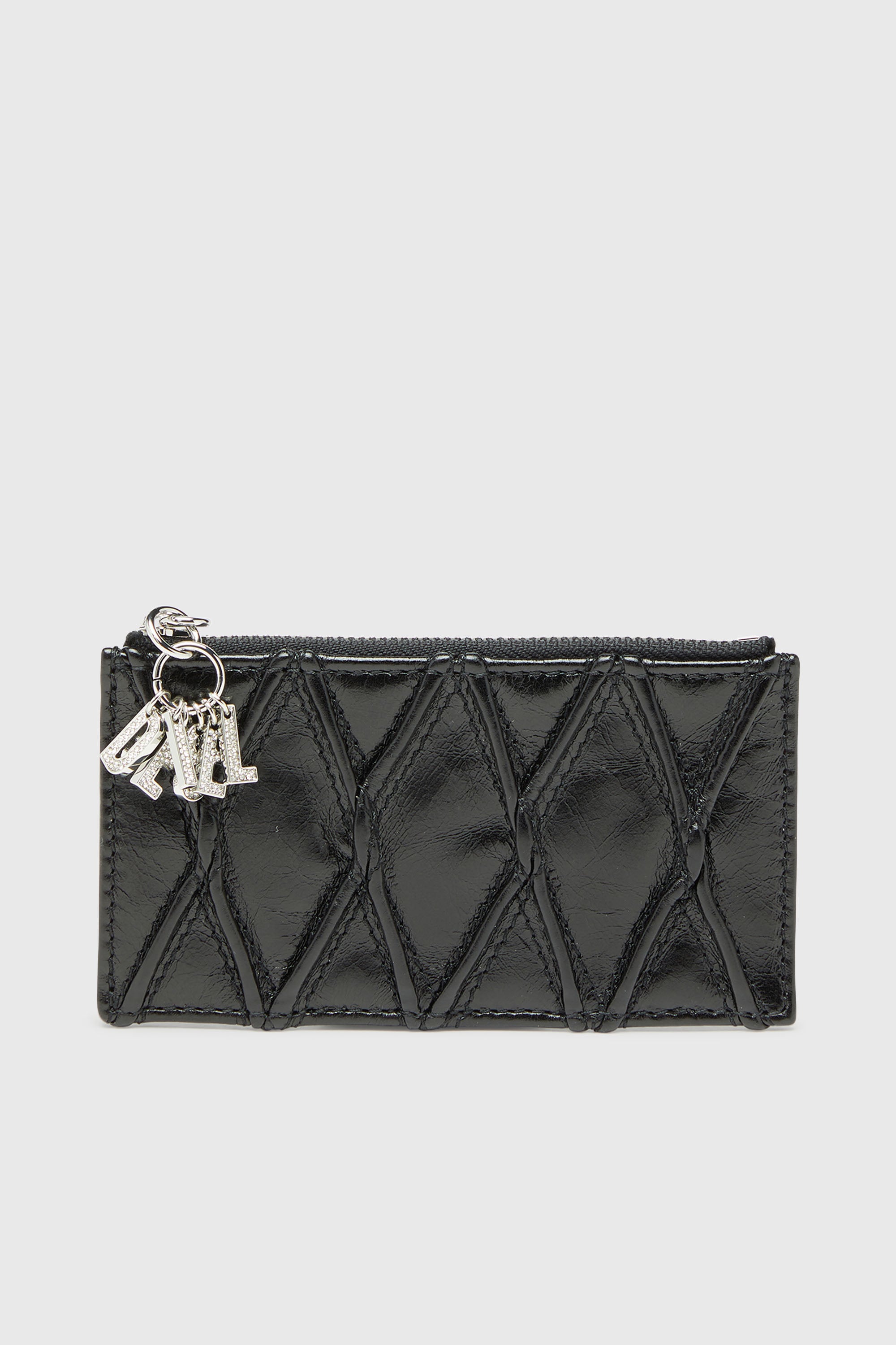 Diesel - D-CHARMS CARD HOLDER III, Tarjetero de piel naplak acolchada Mujer in Negro - 1