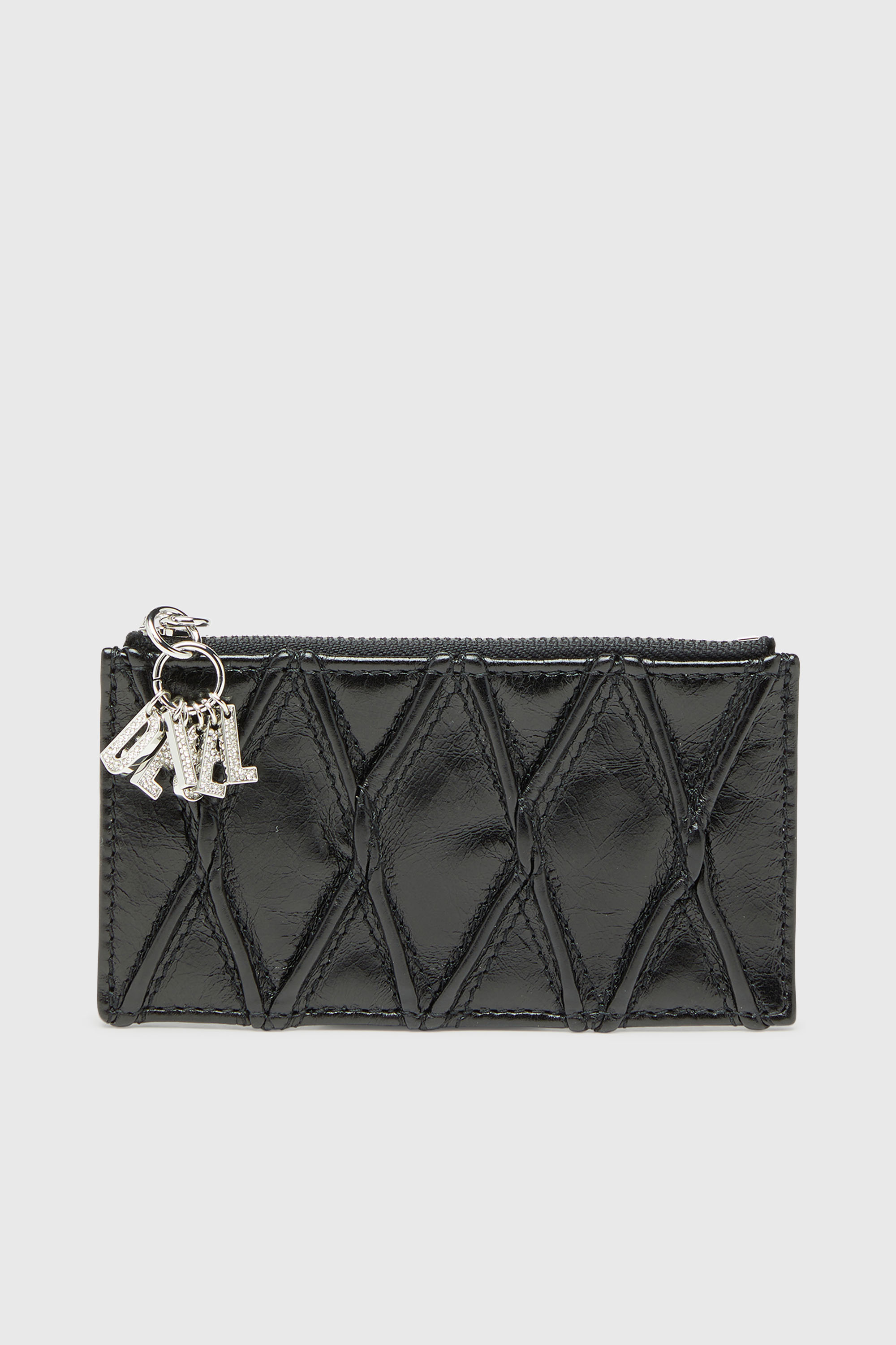 Diesel - D-CHARMS CARD HOLDER III, Tarjetero de piel naplak acolchada Mujer in Negro - 1