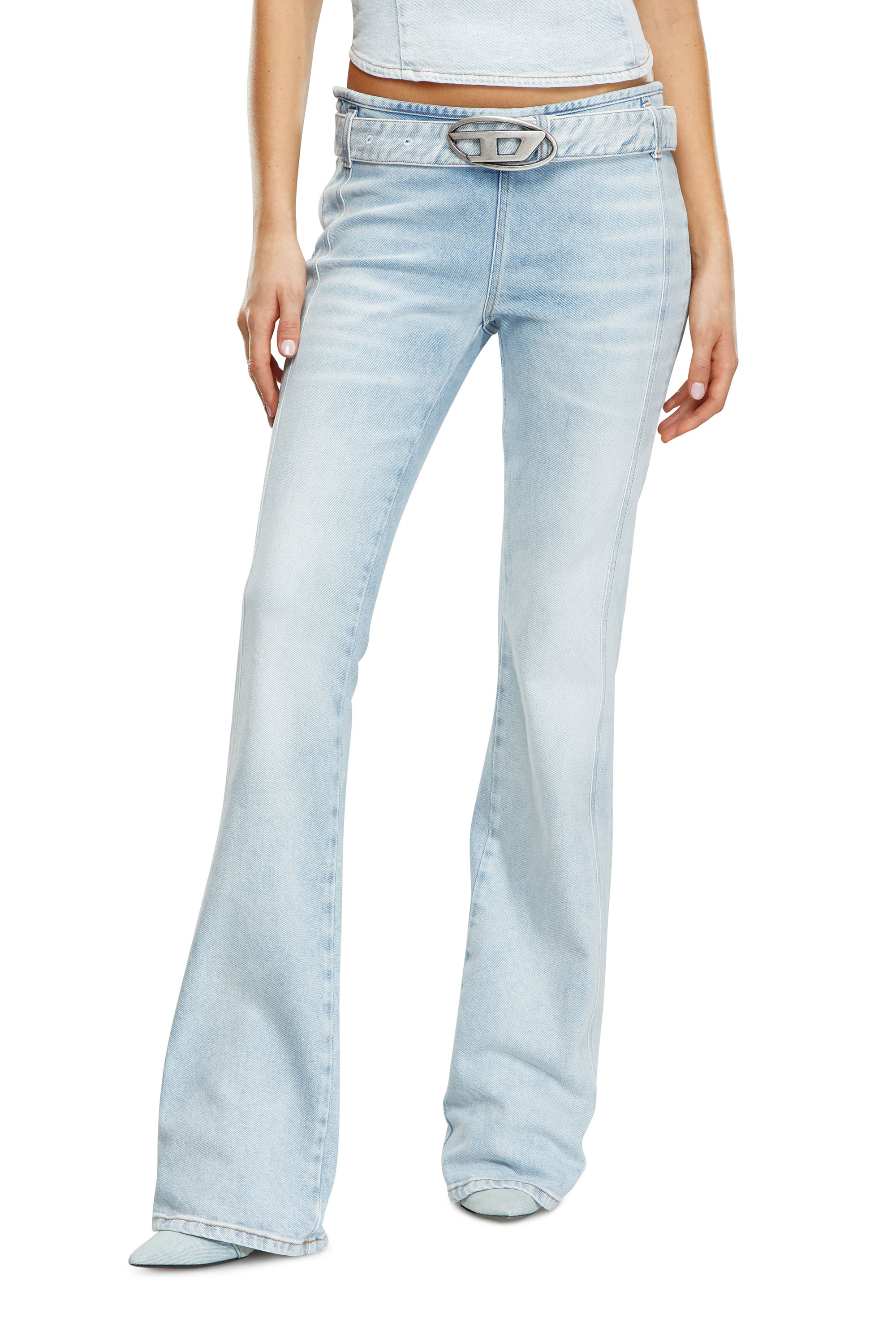 Diesel - Bootcut Jeans D-Ebbybelt 0JGAA Femme, Bleu Clair - Image 1