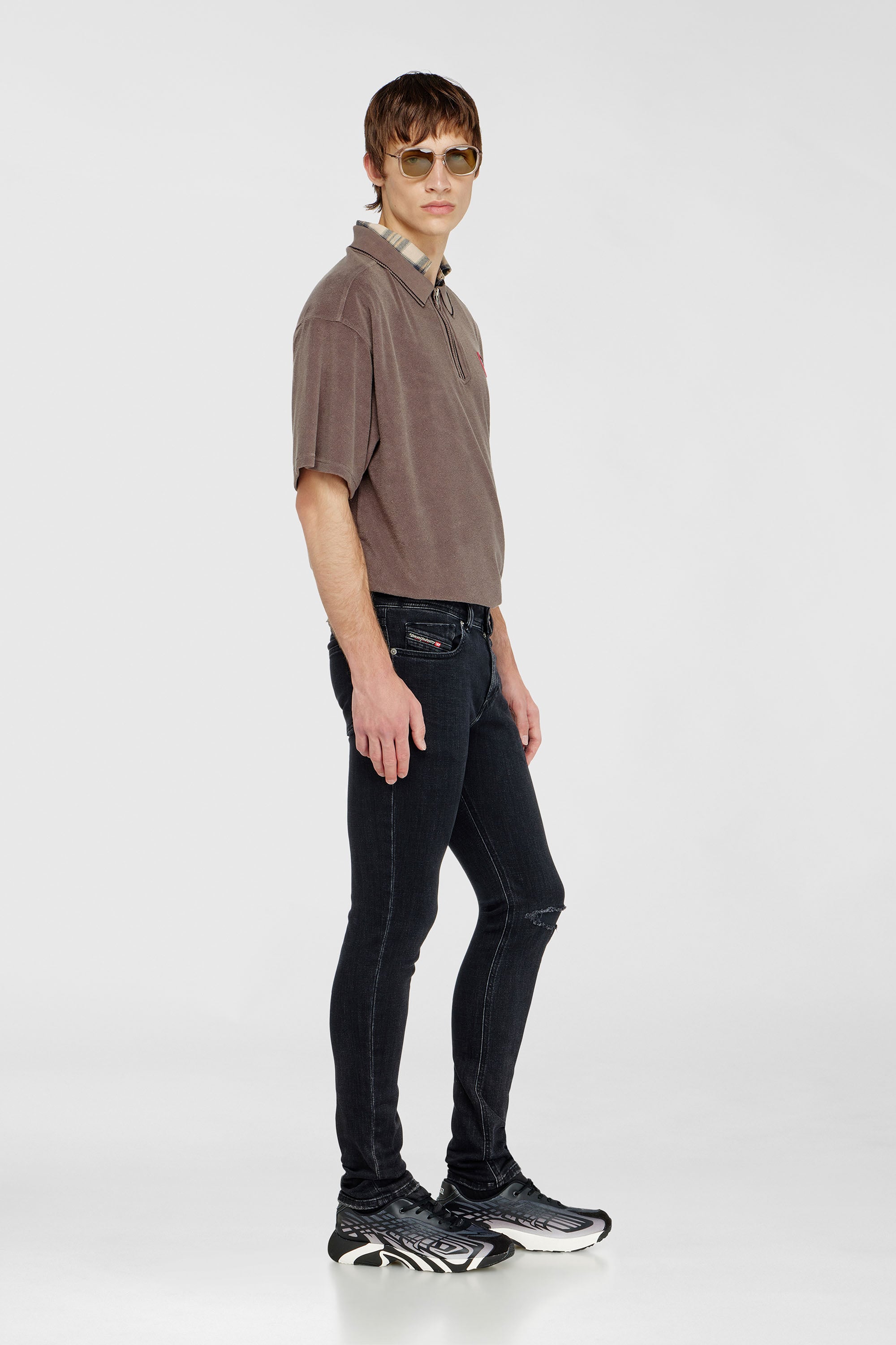 Diesel - Man's Skinny Jeans 1979 Sleenker 09P74, Black/Dark grey - 2