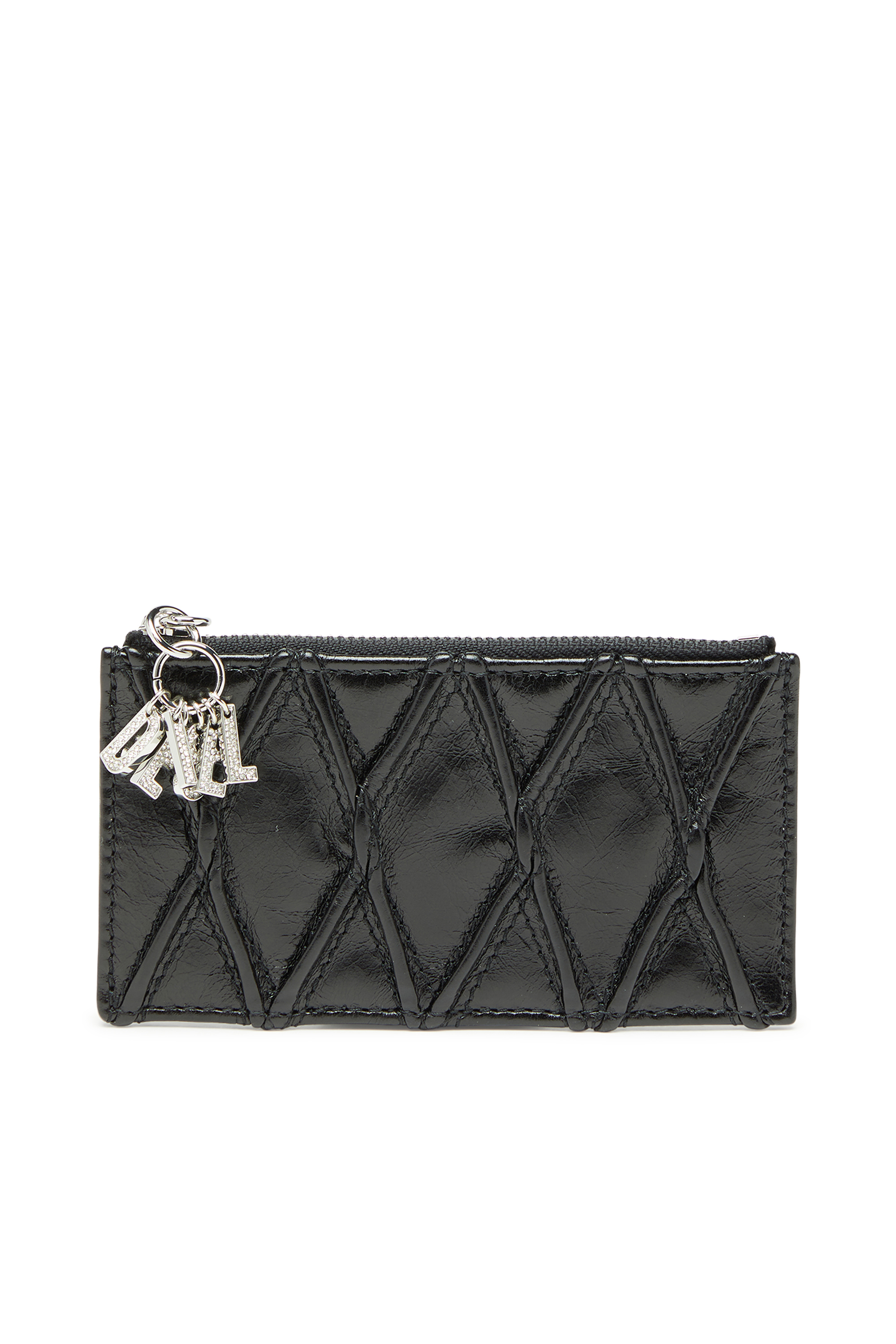 Diesel - D-CHARMS CARD HOLDER III, Tarjetero de piel naplak acolchada Mujer in Negro - 1