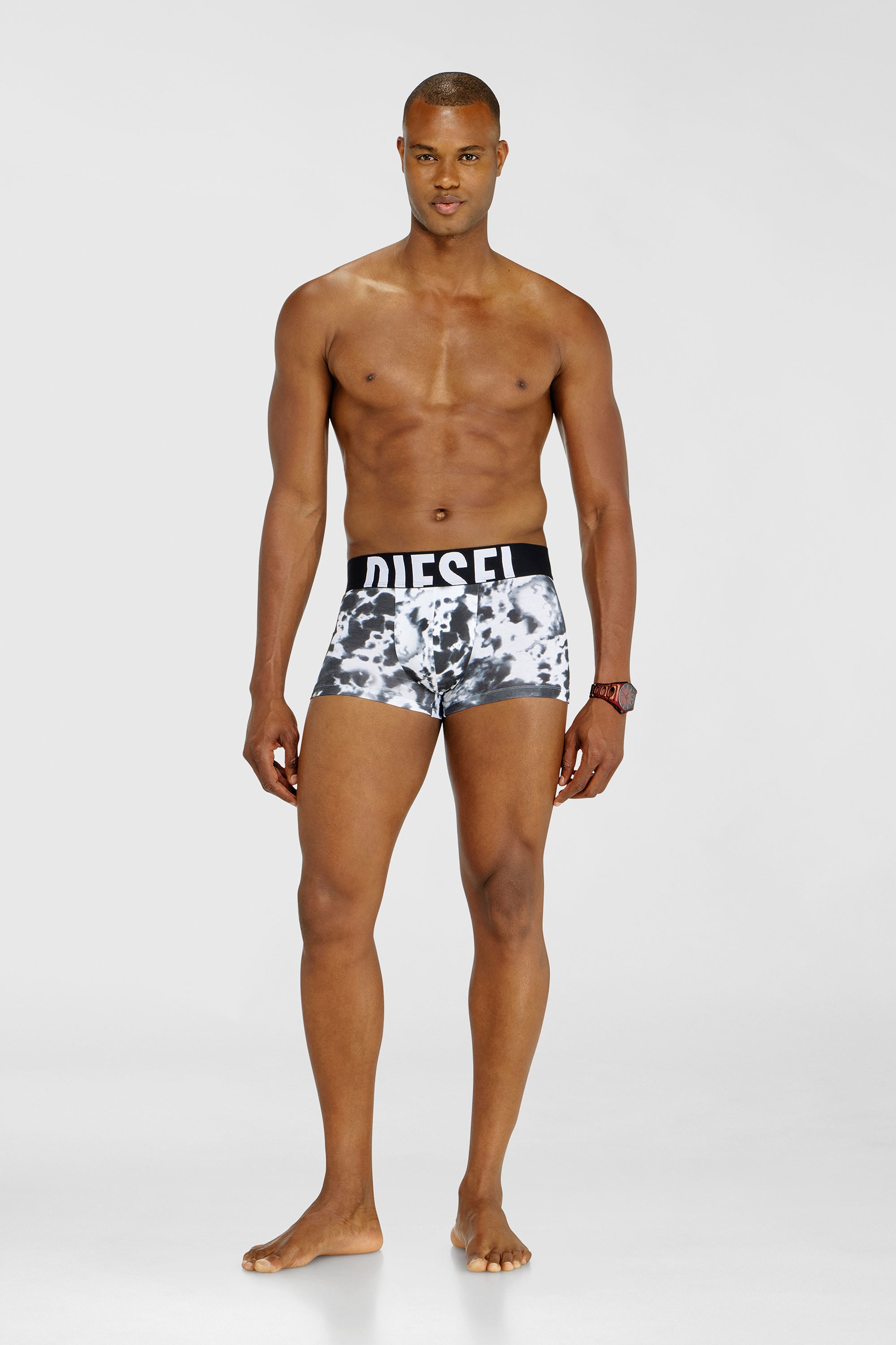 Diesel - UMBX-DAMIENTHREEPACK-5.5EL, Male's 3-pack of stretch cotton trunks with print in Black/White - 2