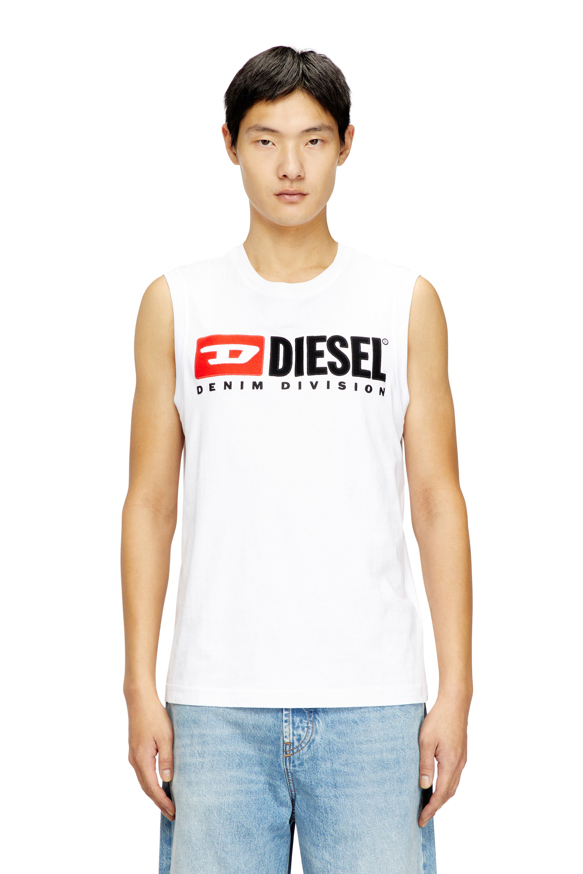 Diesel - T-ISCO-DIV, Male's Tank top with chest logo print in White - 2