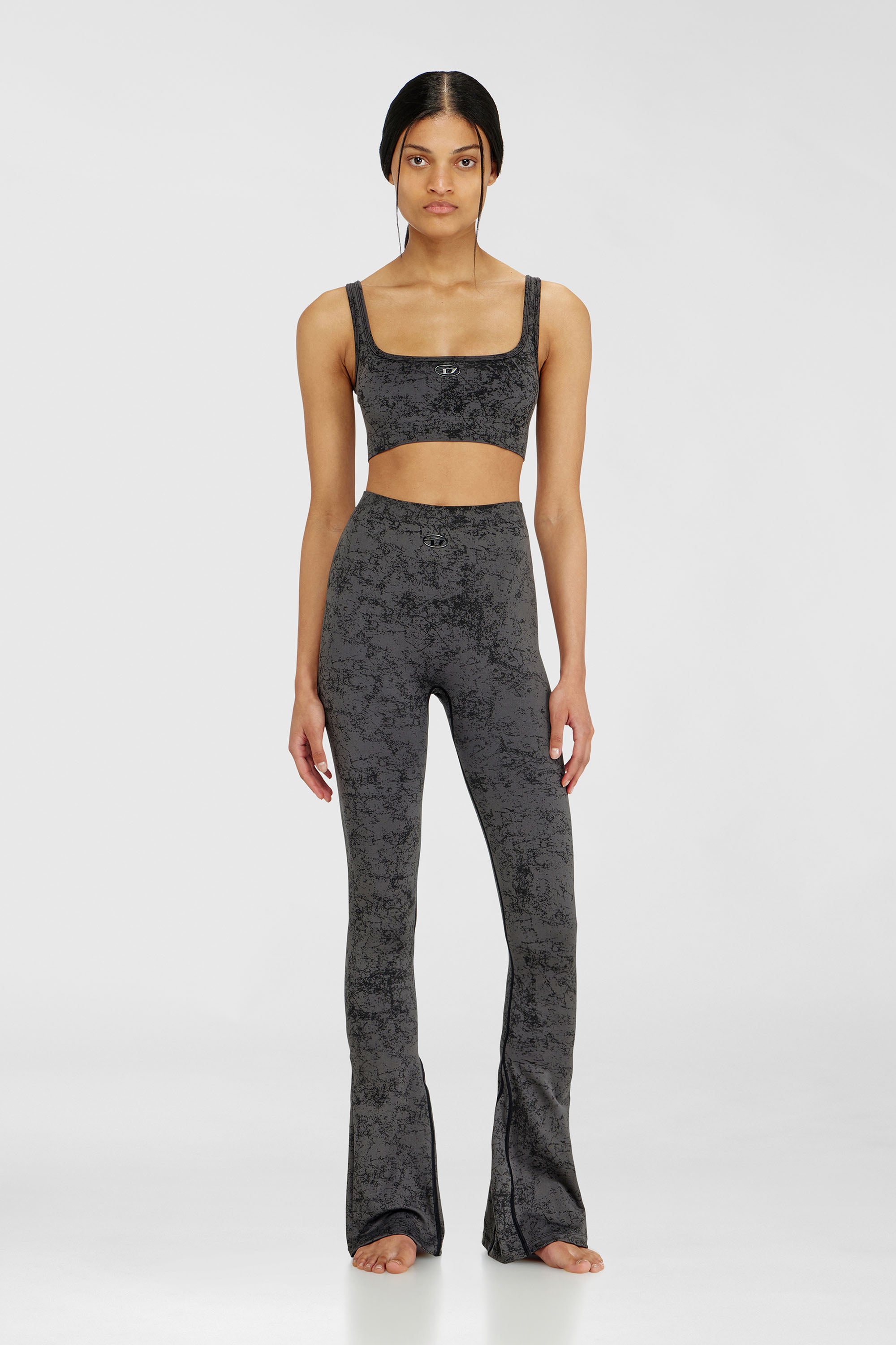 Diesel - CORNELIA-UTLT, Female's Fared leggings with utilitarian print in Dark Grey - 1