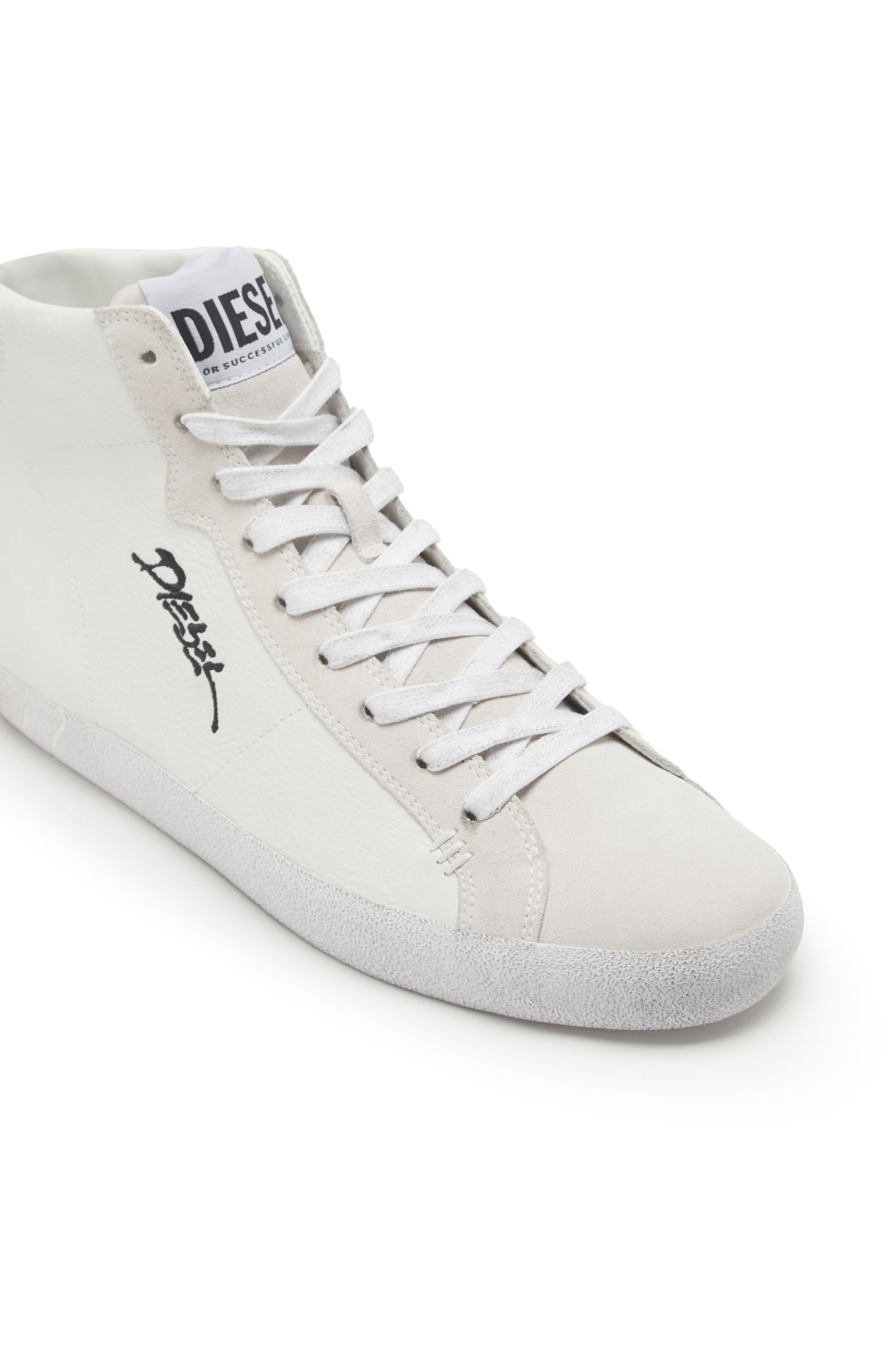 イチエー Women's High-top leather sneakers with D logo | Diesel
