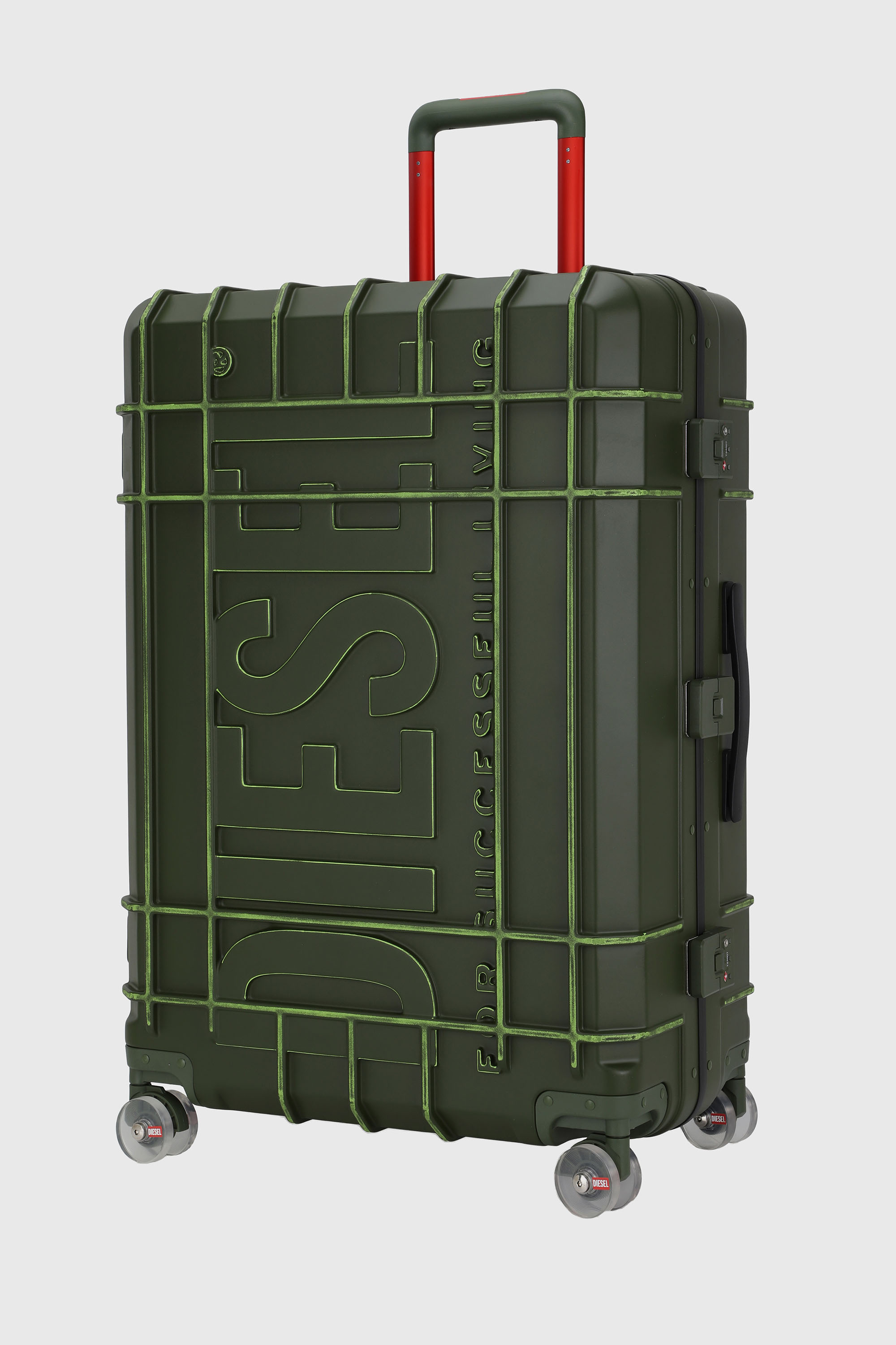 Diesel - DIESEL PC STRONG IMAGE TROLLEY- DSL003, Valise robuste taille L Mixte in Vert - 5