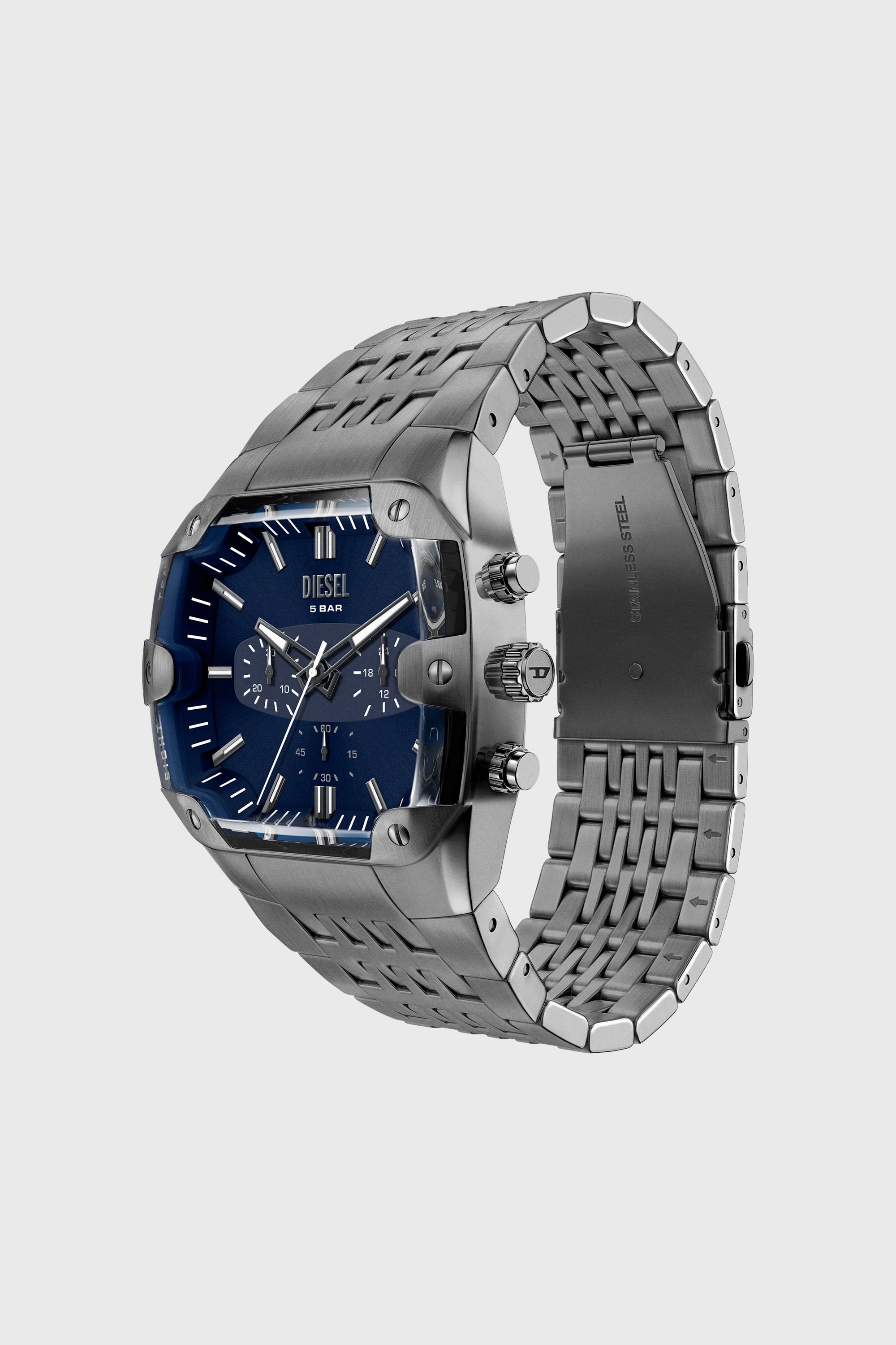 Diesel - DZ4717 WATCH, Reloj Spiked Cushion de acero inoxidable color gunmetal Hombre in Gris - 7